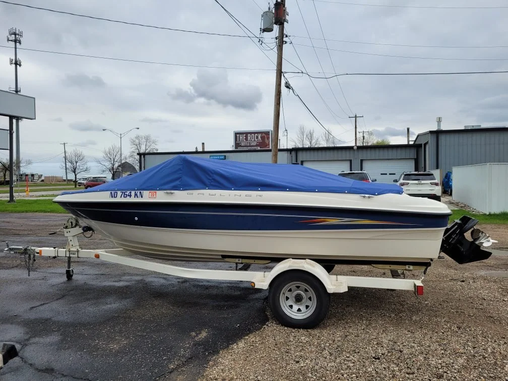 A custom blue cover on boat