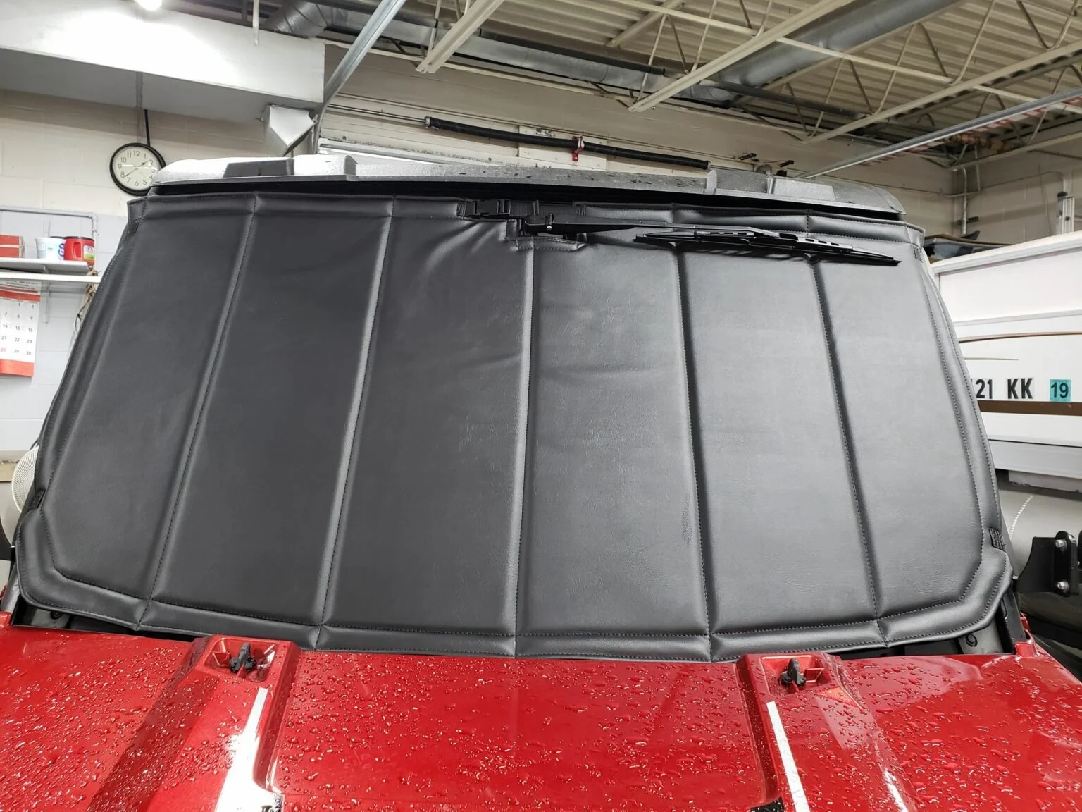 Black padded windshield cover for ATV/UTV