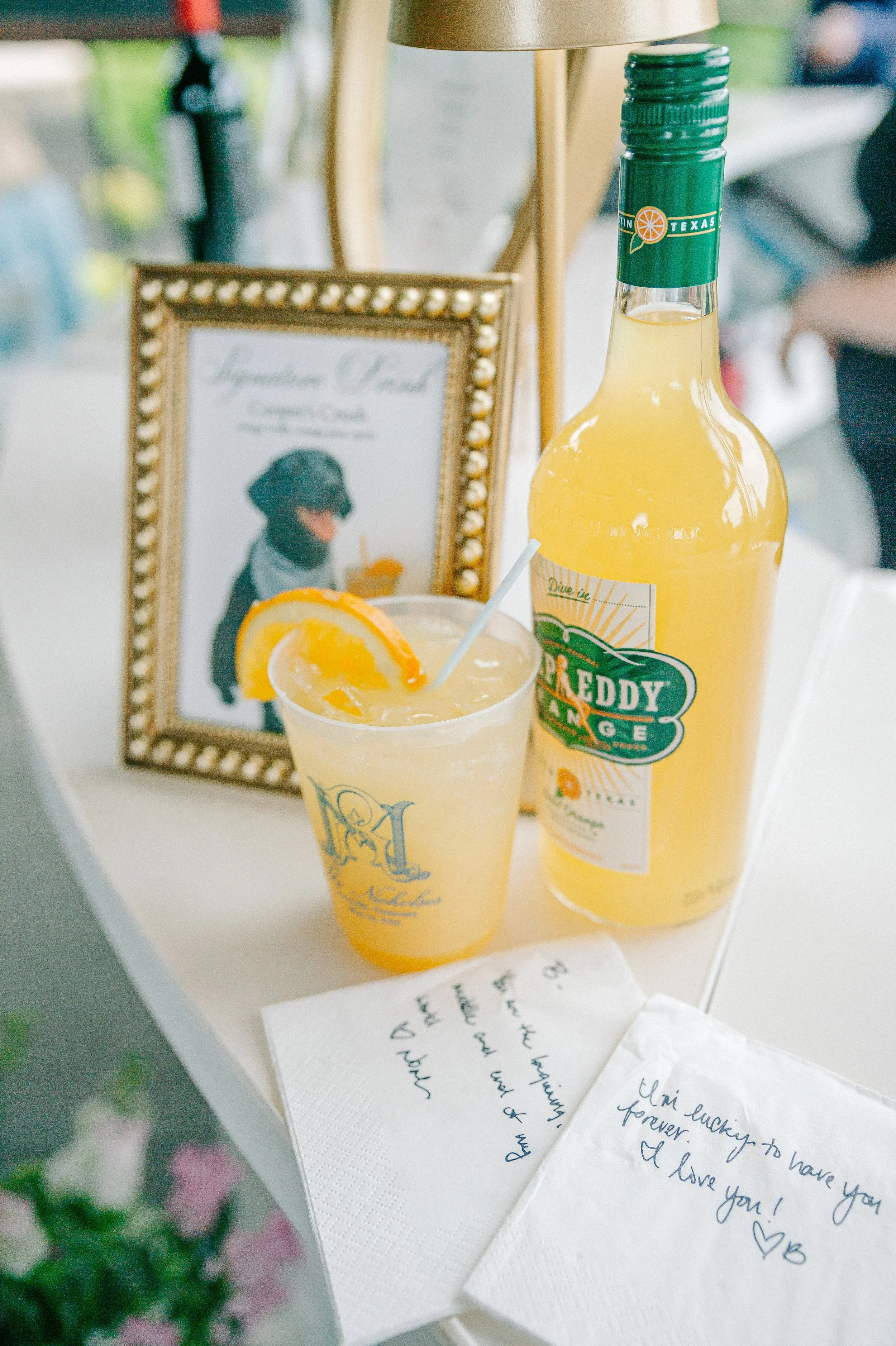 Signature cocktail named after the couple's dog