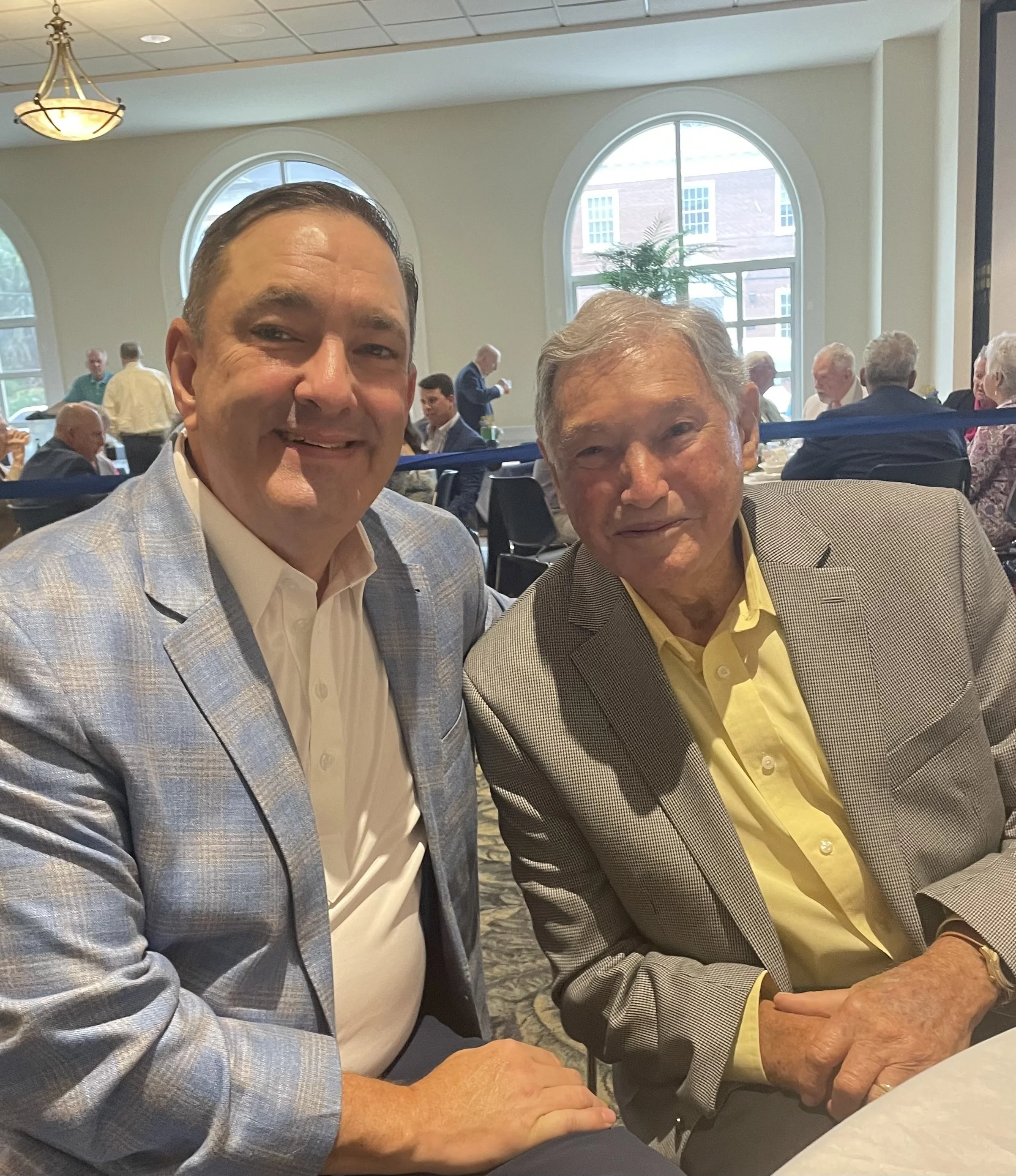 With Dad at FBC Family Sunday Lucheon