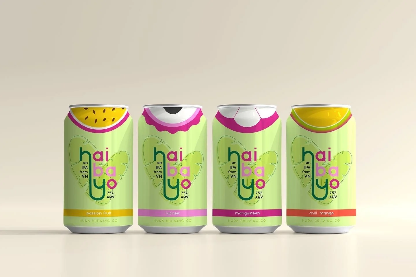 beer can design in four flavors
