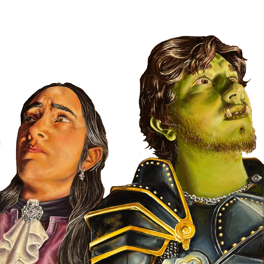 A half-elf and an orc.