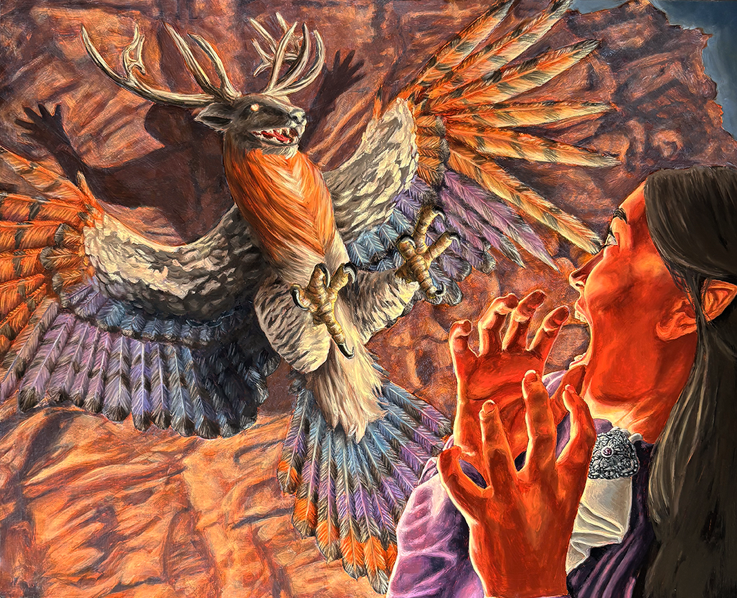 Peryton's Feast - Oil on Panel