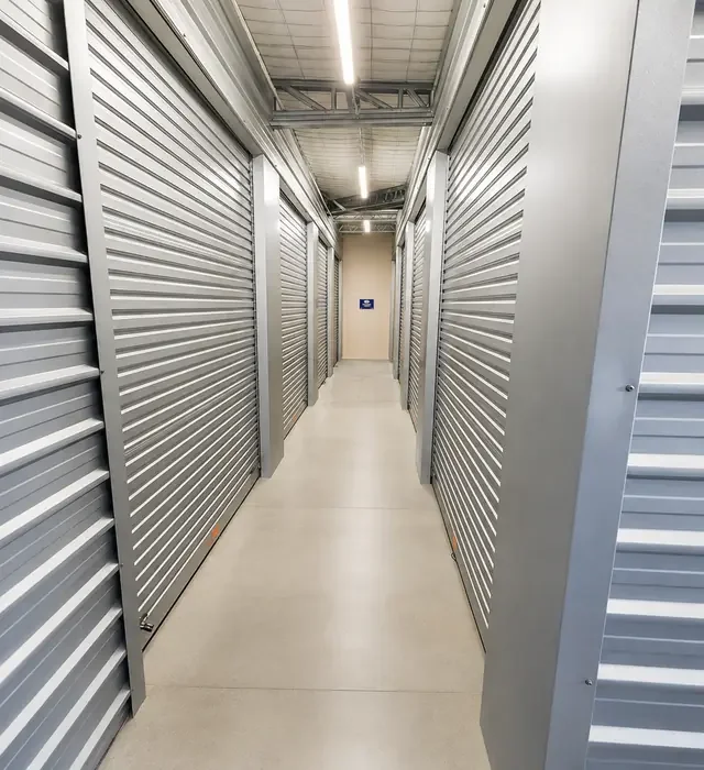 Clean indoor corridor entrance to self storage units at Myt4you Storage in Ravenswood