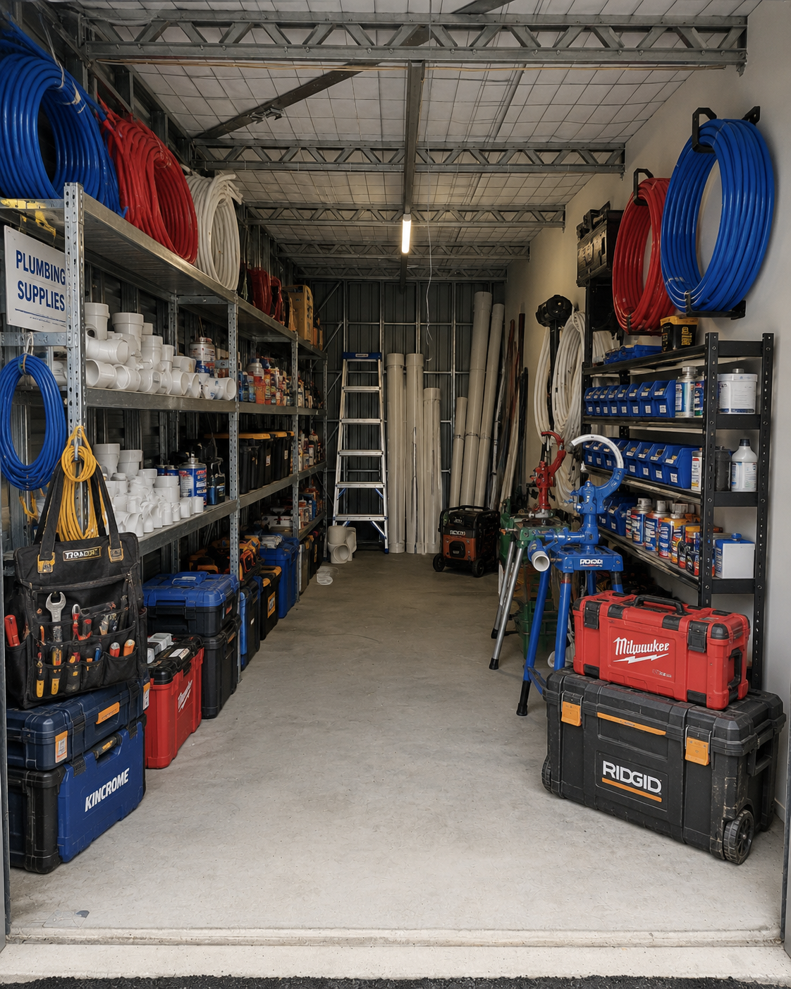 Secure plumber tool storage at Myt4you Storage Ravenswood with space for tools, equipment, stock and work materials in alarmed storage units.