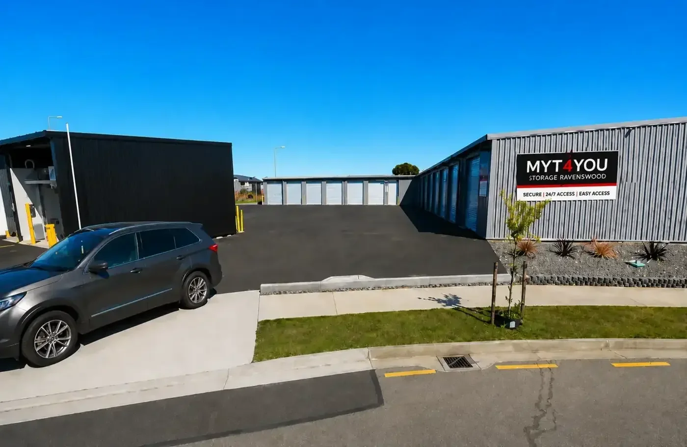 Myt4you Storage facility with wide drive-up access in Ravenswood, North Canterbury