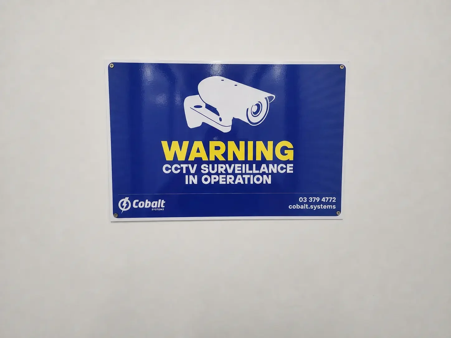 CCTV surveillance warning sign at Myt4you Storage in Ravenswood, North Canterbury