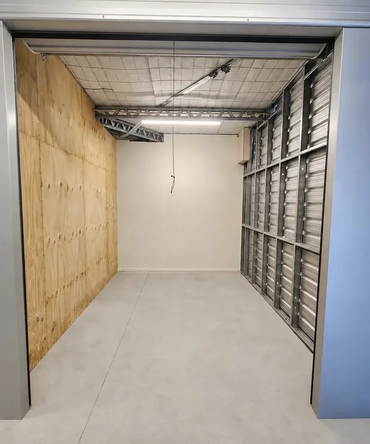 Empty 11.6 square metre corridor-access storage unit at Myt4you Storage Ravenswood
