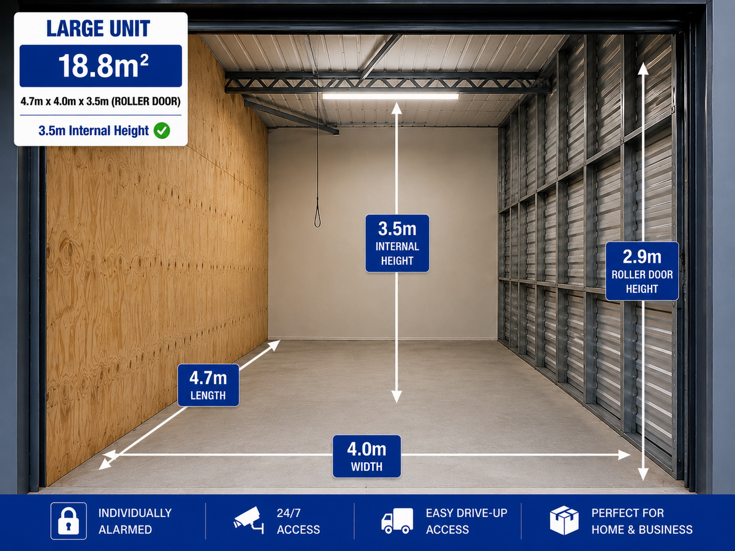 18.8m² Large Storage Unit at Myt4you Storage Ravenswood