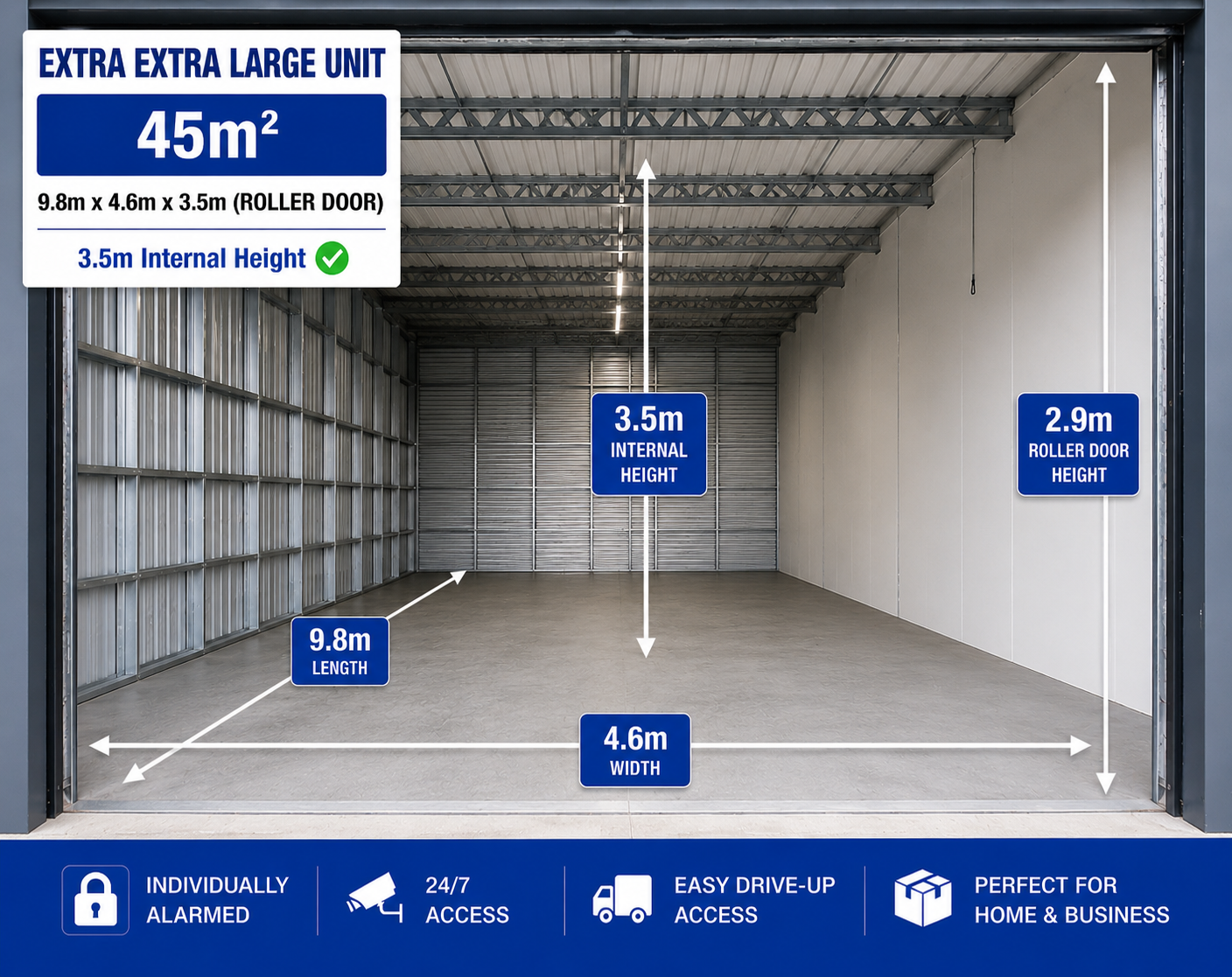 45m² Extra Extra Large Storage Unit at Myt4you Storage Ravenswood