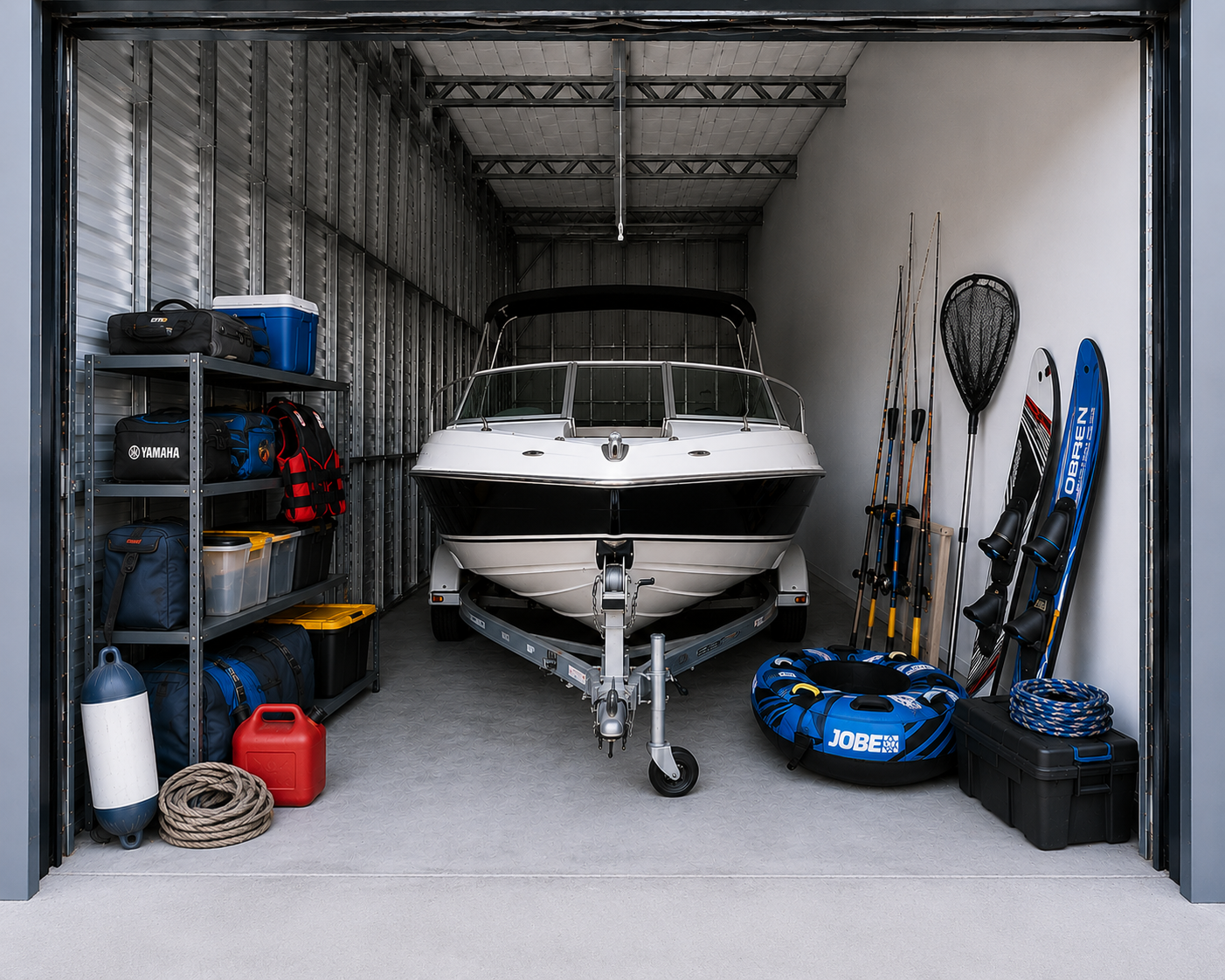 Secure indoor boat storage at Myt4you Storage Ravenswood with wide driveways and high roller doors.