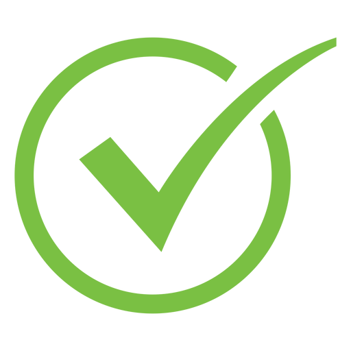 Green checkmark inside a circle indicating approval or completion