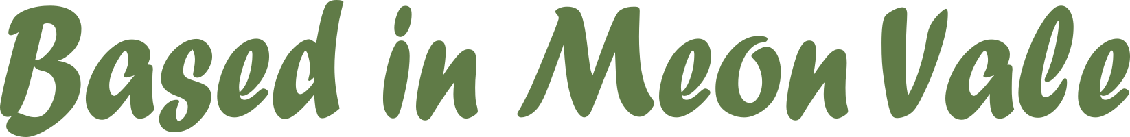 Text reading 'Based in Meon Vale' in green cursive font.
