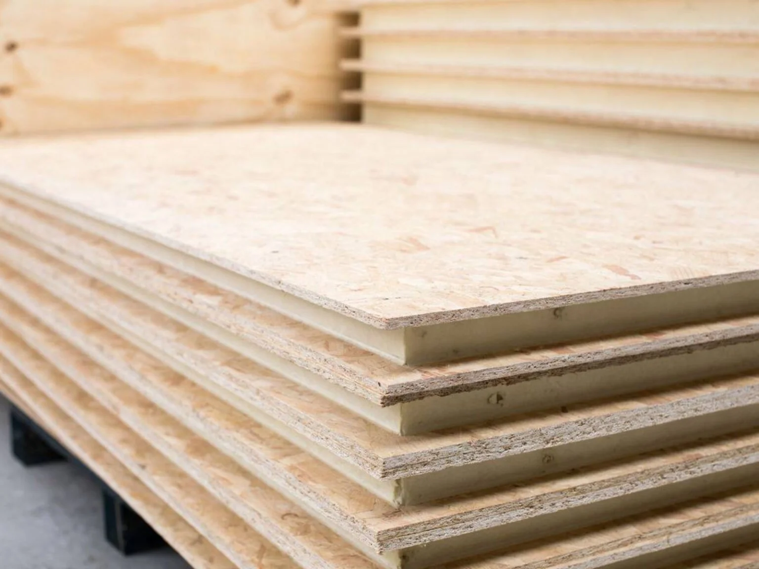 Detailed view of Structural Insulated Panels showing their durable material and thermal performance.