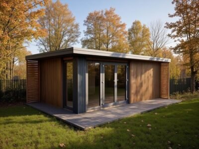 Fully insulated garden room positioned to give a view of outside space.