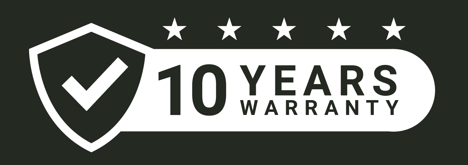 10 year comprehensive warranty badge