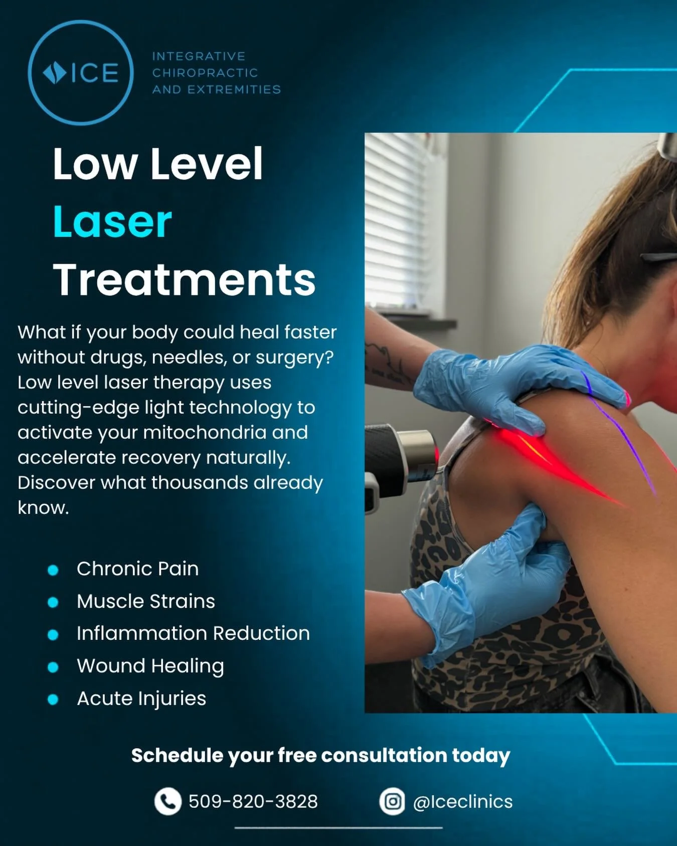 Tired of dealing with pain or injuries that just won&rsquo;t heal?

Our Low Level Laser Therapy helps support natural healing, reduces inflammation, and relieves pain without drugs or surgery! 💥

Book your free consultation today and see if laser th