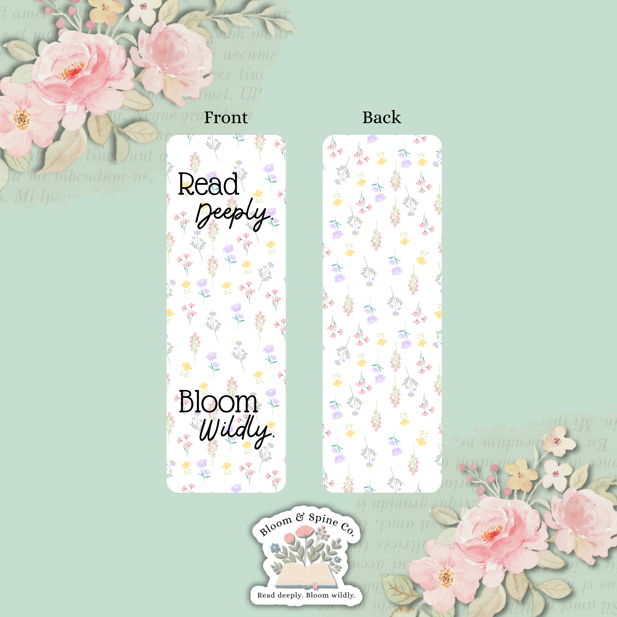 Read Deeply. Bloom Wildly Bookmark