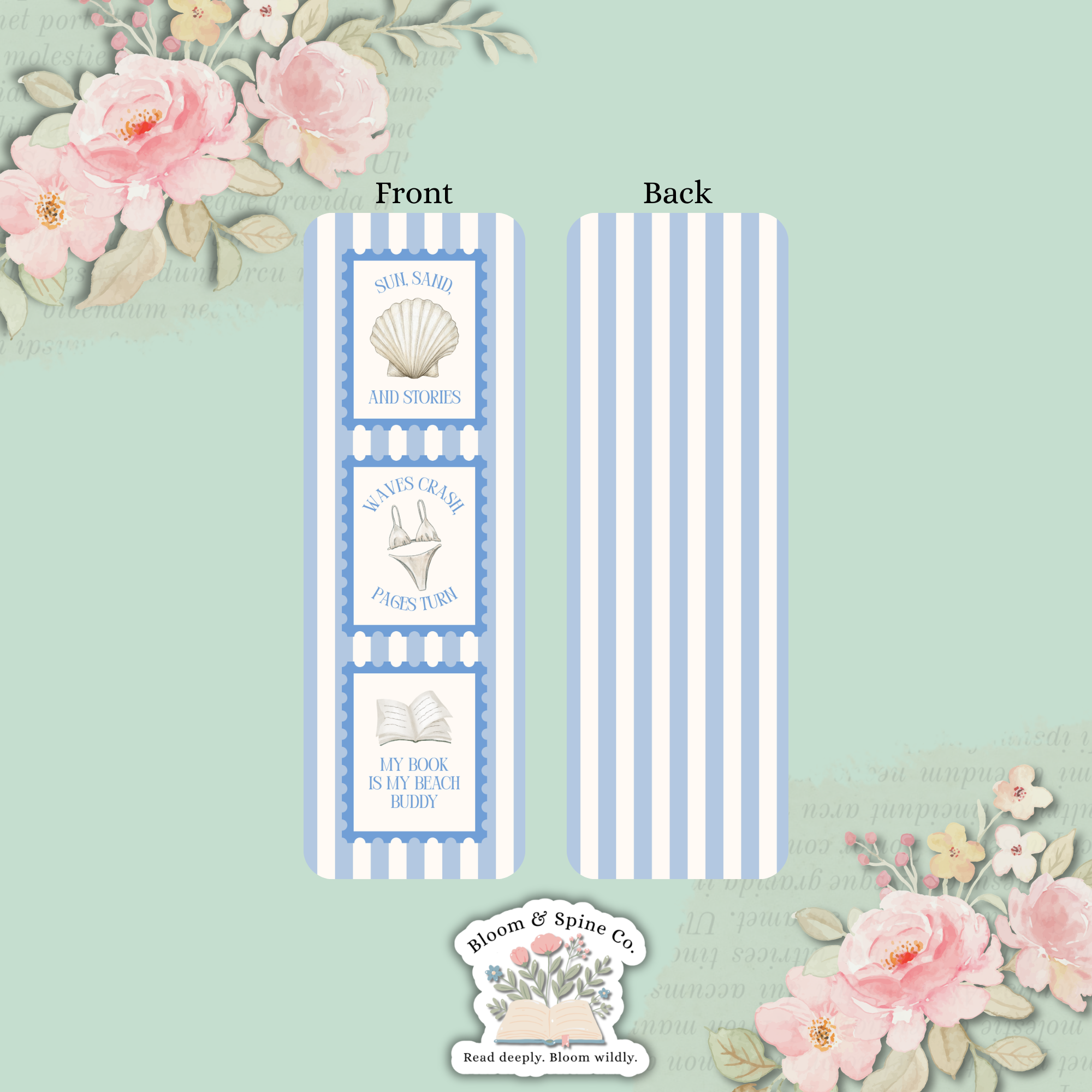 Blue Beach Book Babe Bookmark