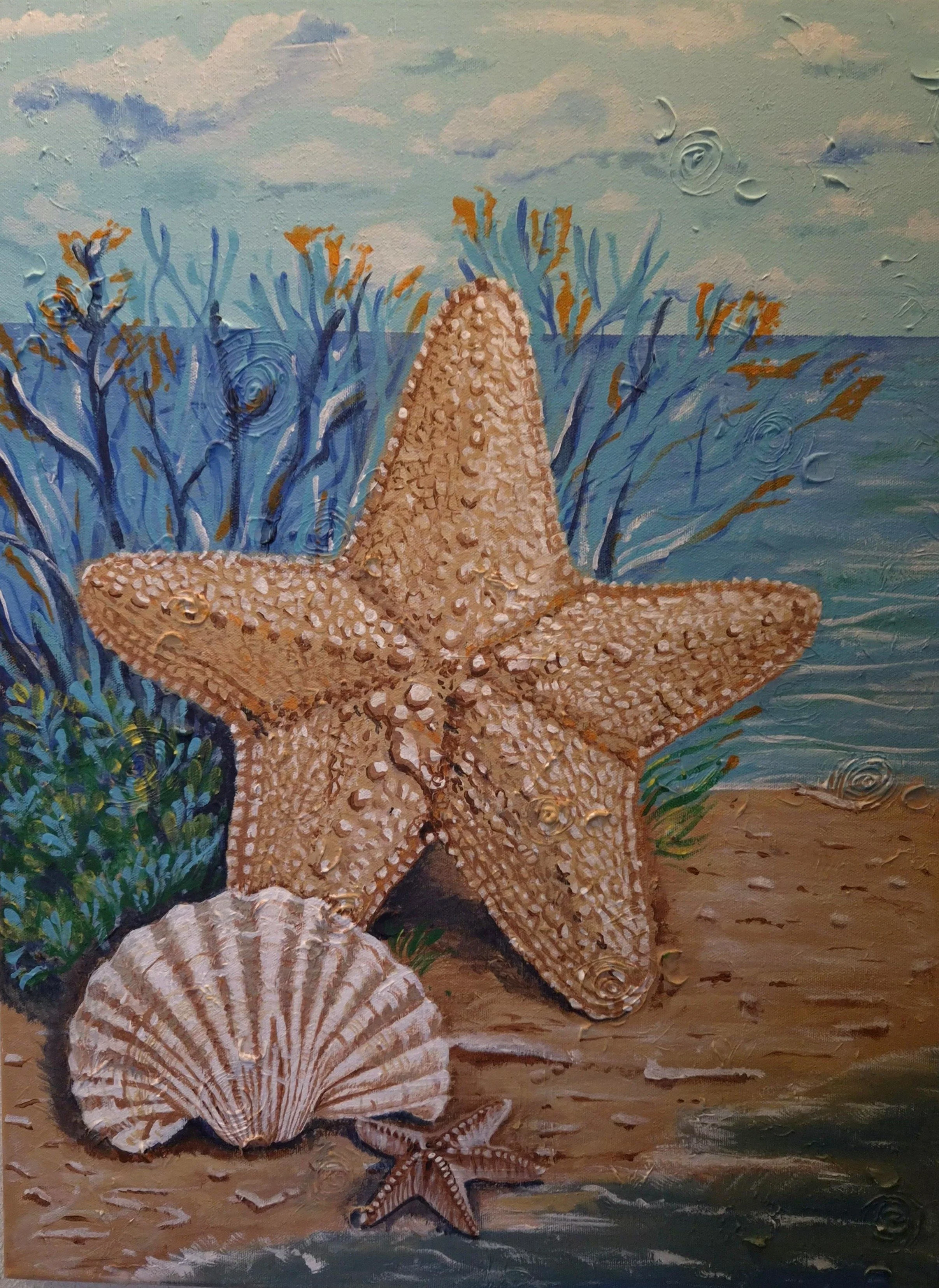 Estrella de Mar  

Author: Elena Sancho  

Technique: Acrylic on Canvas  

Size:  cm  

Price: $100