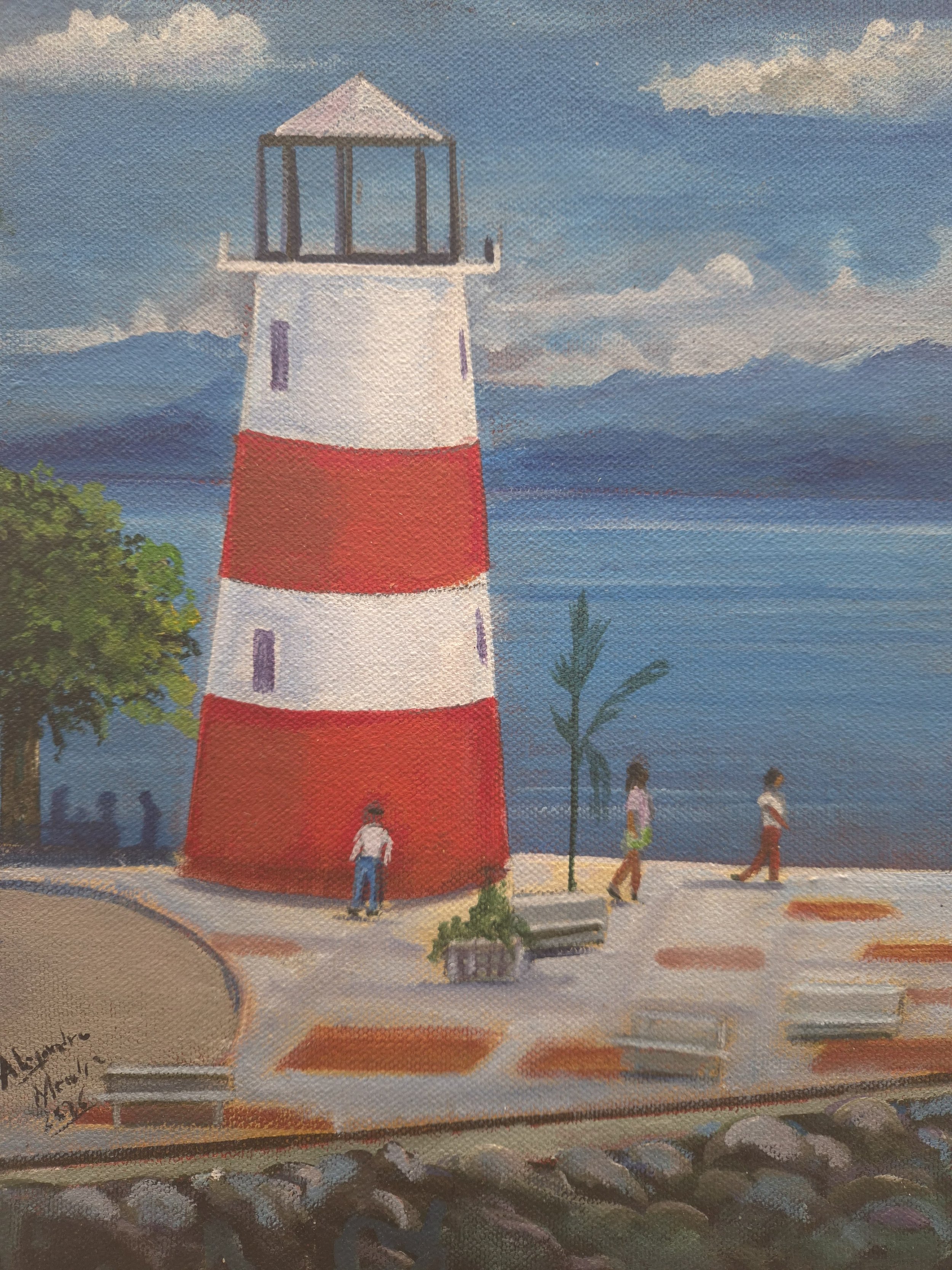 Domingo en el Faro Puerto  

Author: Alejandro Mendez  

Technique: Oil on Canvas  

Size: 27x20 cm  

Price: $70
