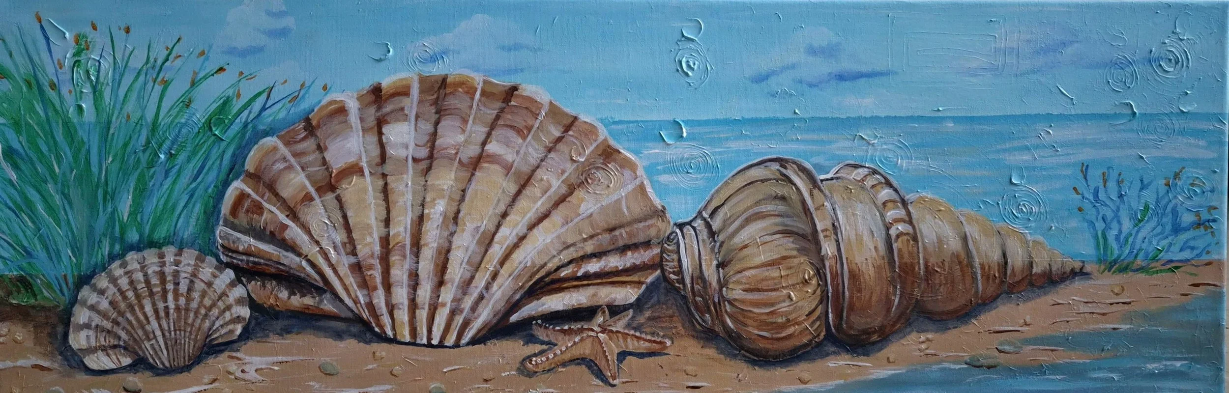 Marino  

Author: Elena Sancho  

Technique: Acrylic on Canvas  

Size: 90x30 cm  

Price: $200