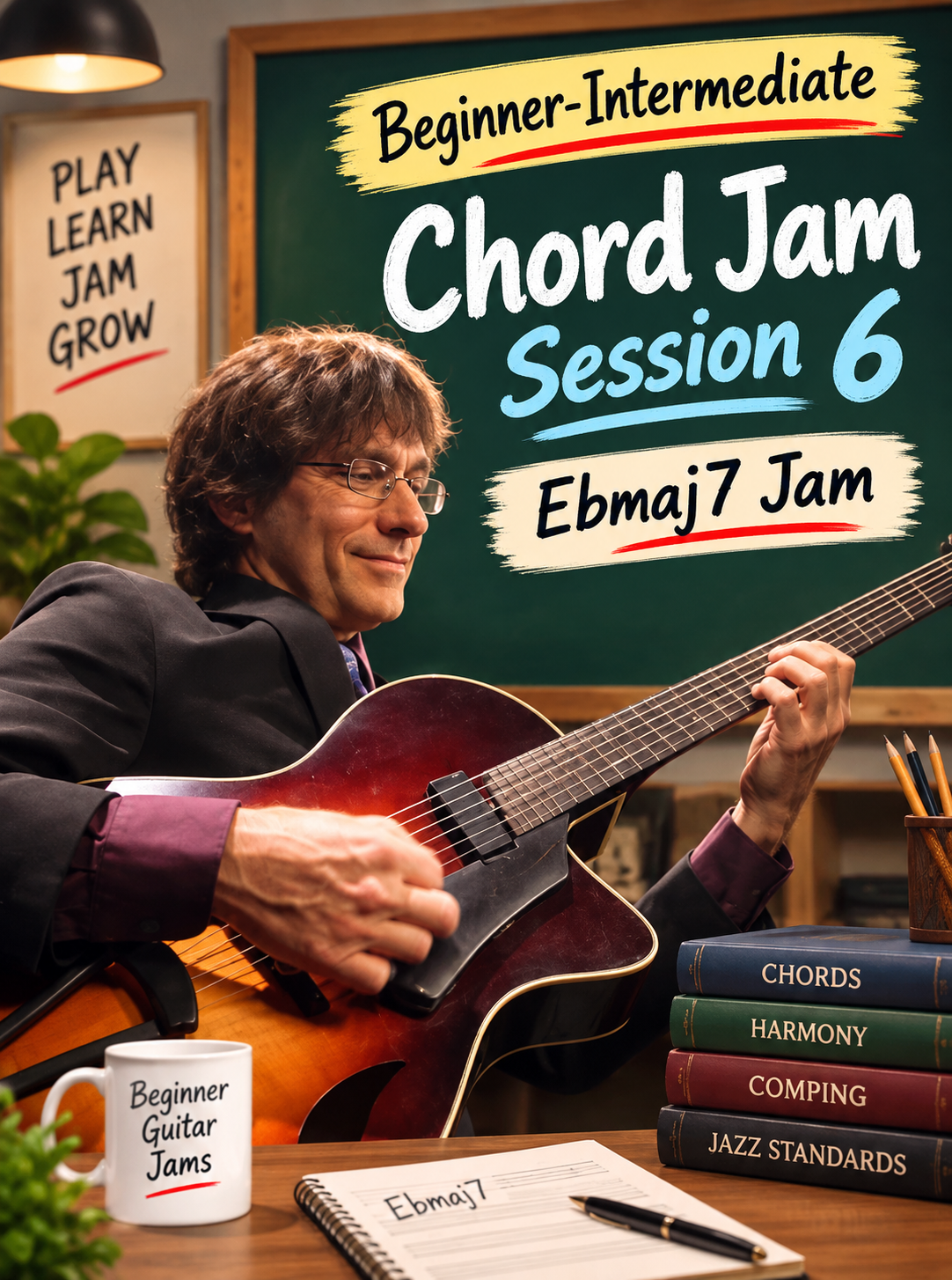 Beginner-Intermediate Chord Jam Session 6: E♭maj7 Jam