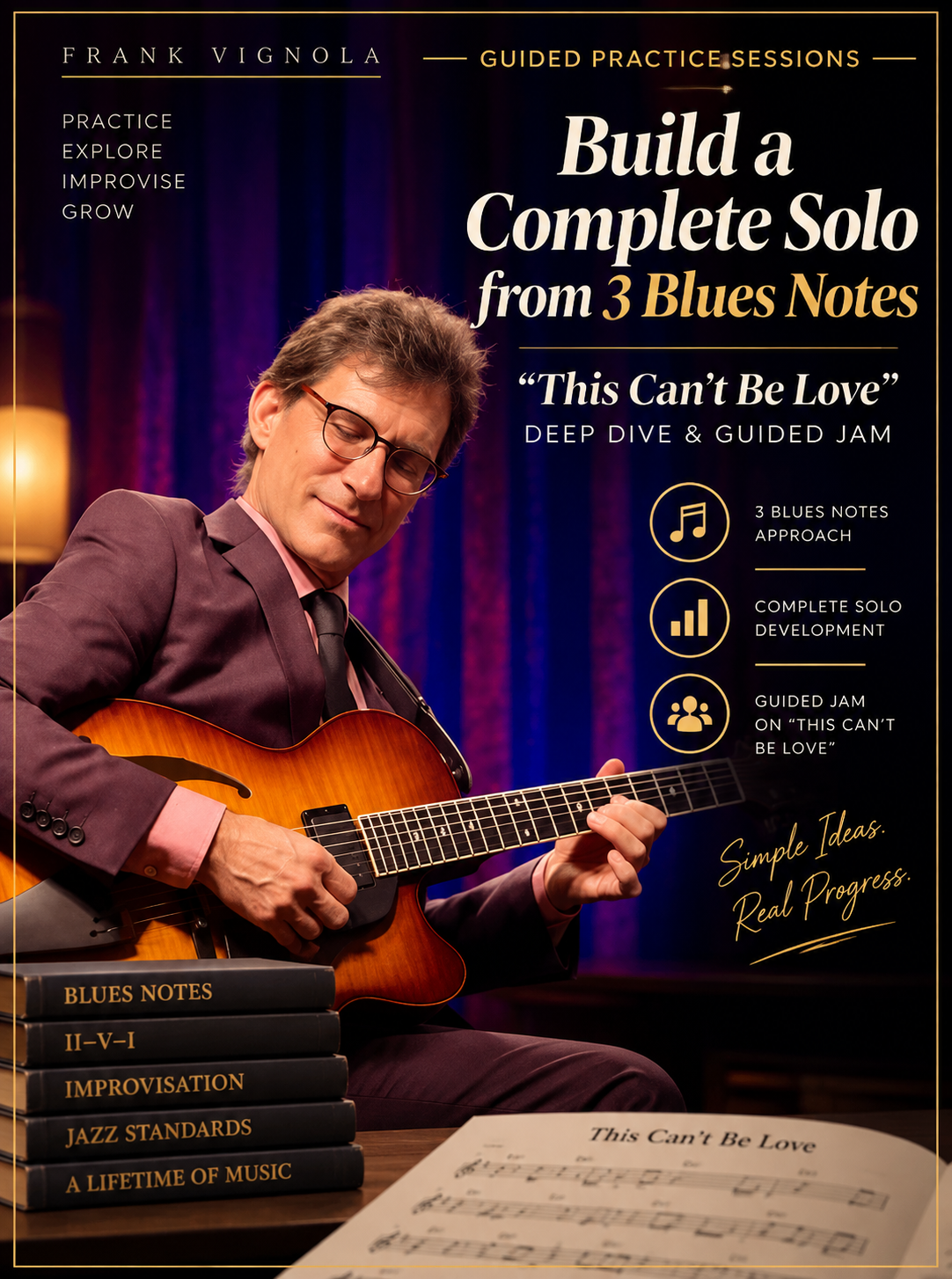 Guided Practice Sessions: Build a Complete Solo from 3 Blues Notes | “This Can’t Be Love” Deep Dive & Guided Jam