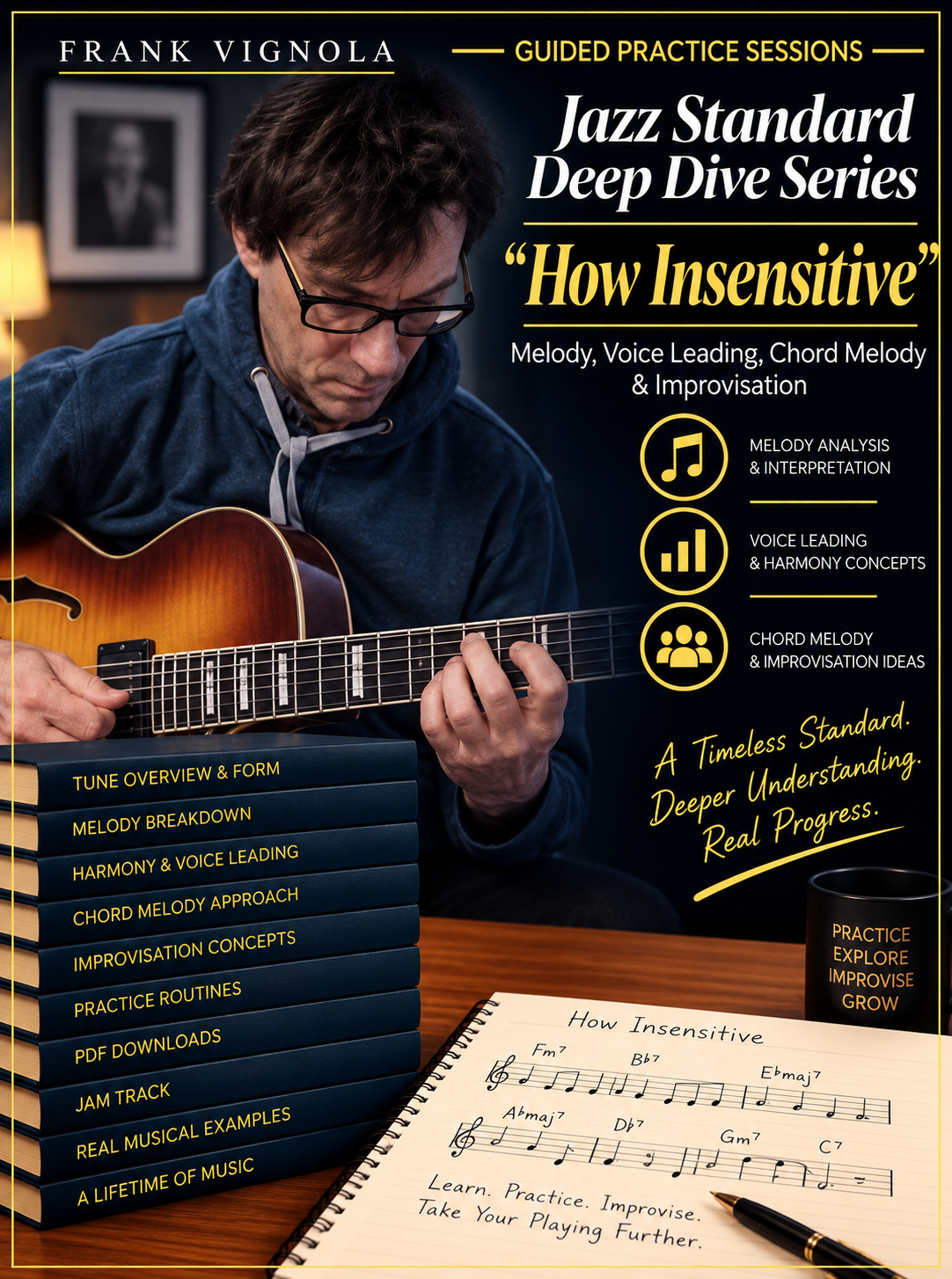 Guided Practice Sessions: “How Insensitive” | Melody, Voice Leading, Chord Melody & Improvisation