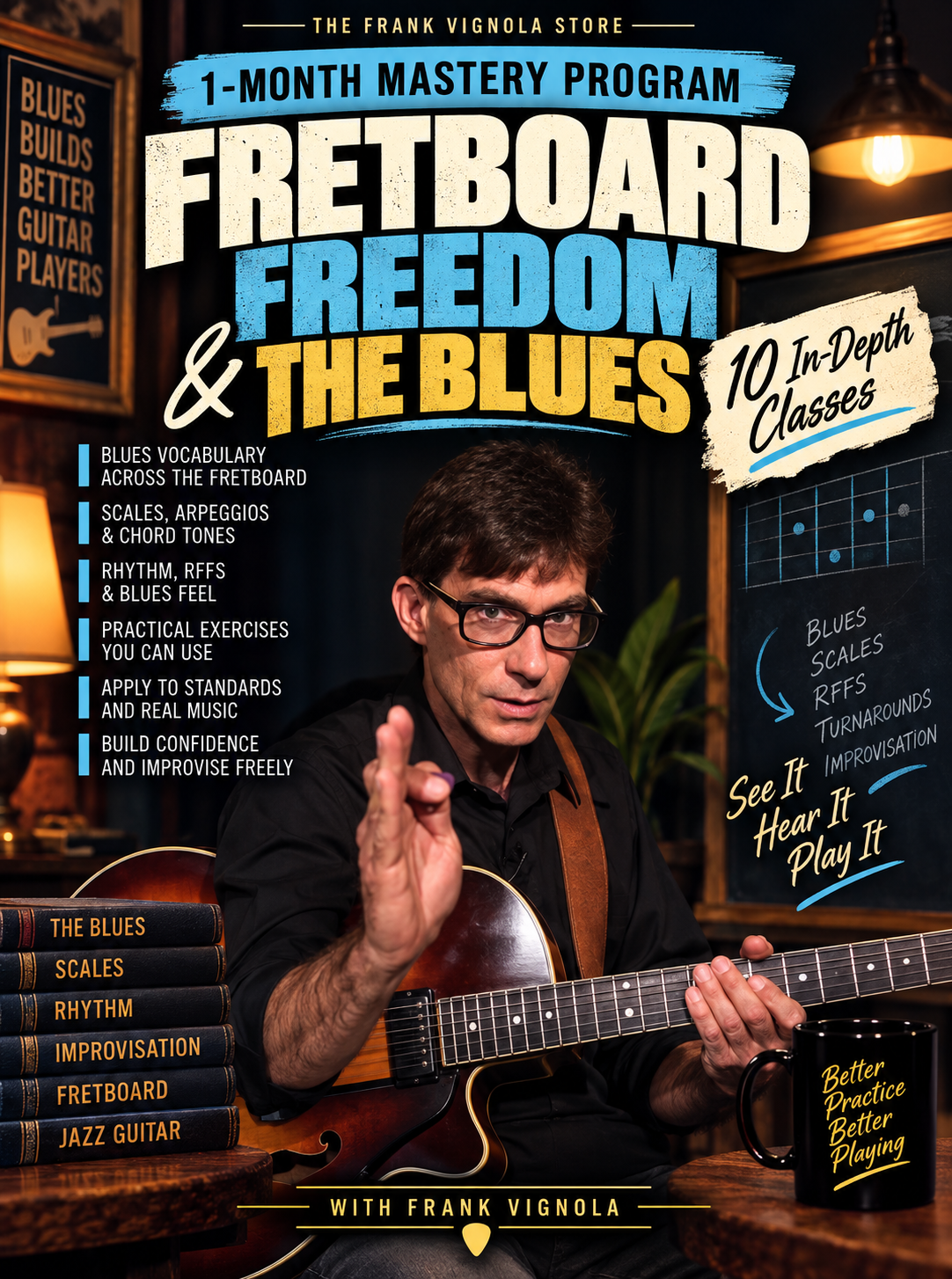 1-Month Mastery Program: Fretboard Freedom & The Blues | 10 In-Depth Classes