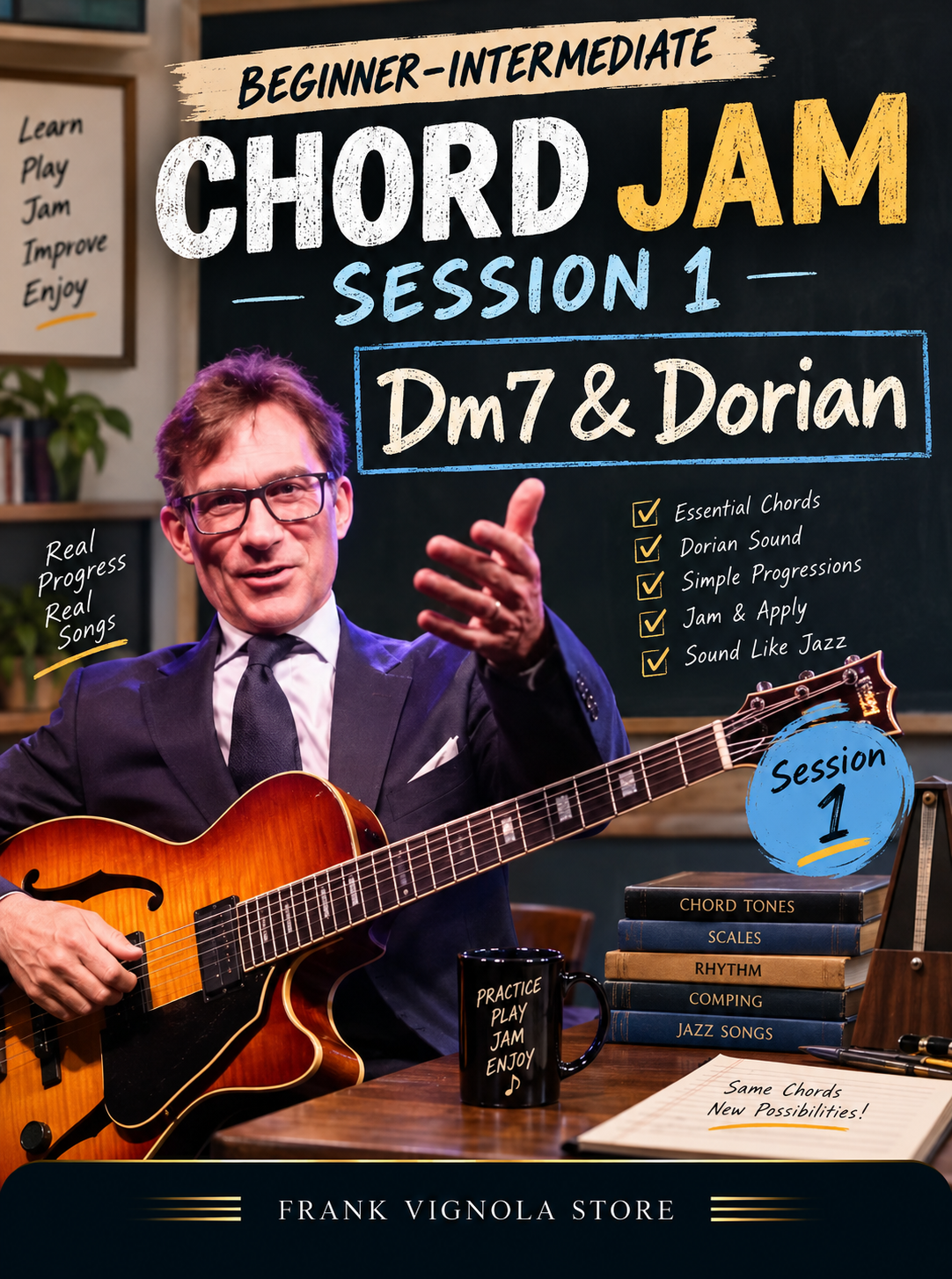 Beginner-Intermediate Chord Jam Session 1: Dm7 & Dorian