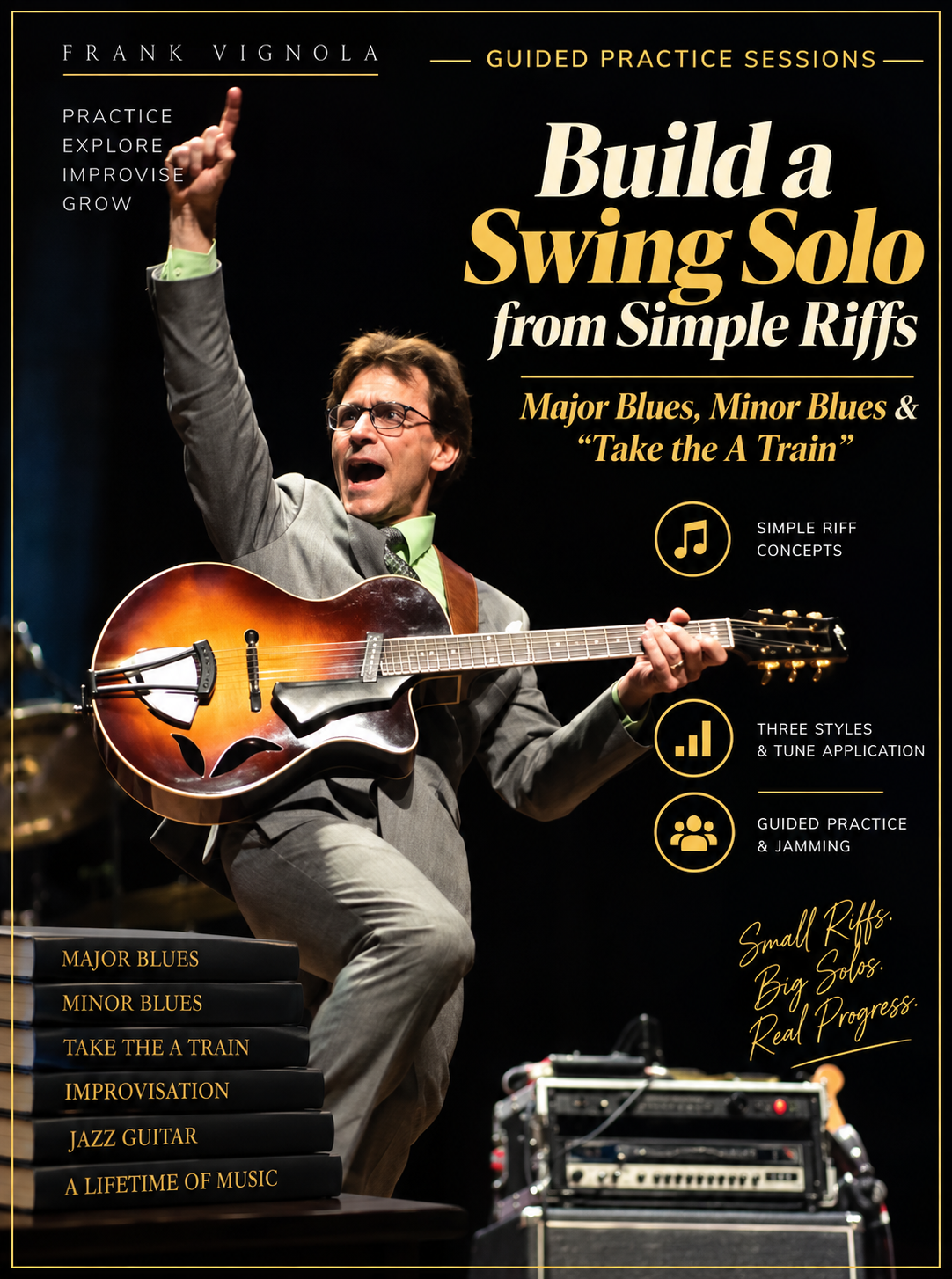 Guided Practice Sessions: Build a Swing Solo from Simple Riffs | Major Blues, Minor Blues & “Take the A Train”