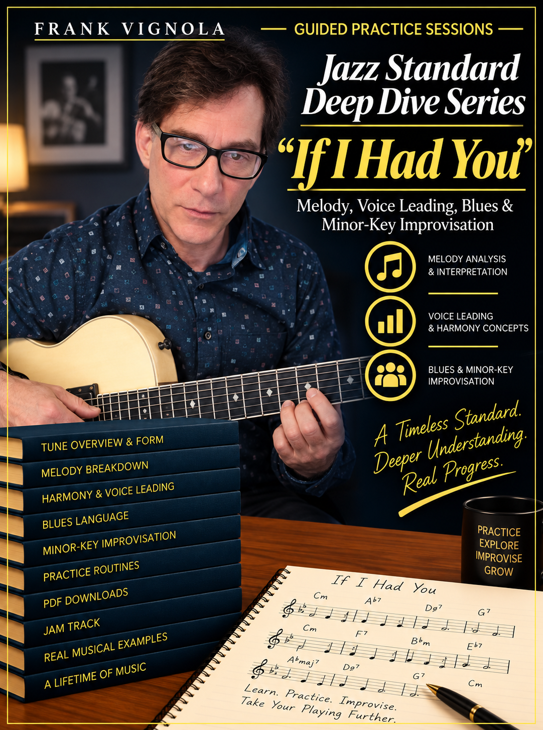 Guided Practice Sessions: Jazz Standard Deep Dive — “If I Had You” | Melody, Voice Leading, Blues & Minor-Key Improvisation