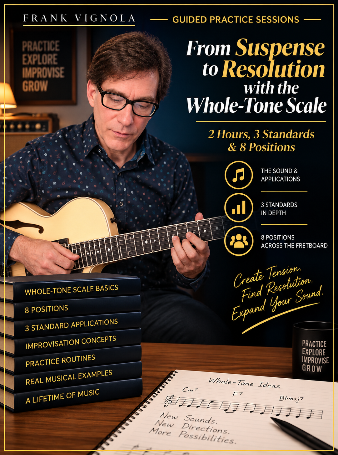 Guided Practice Sessions: Whole-Tone Scale — From Suspense to Resolution | 2 Hours, 3 Standards & 8 Positions