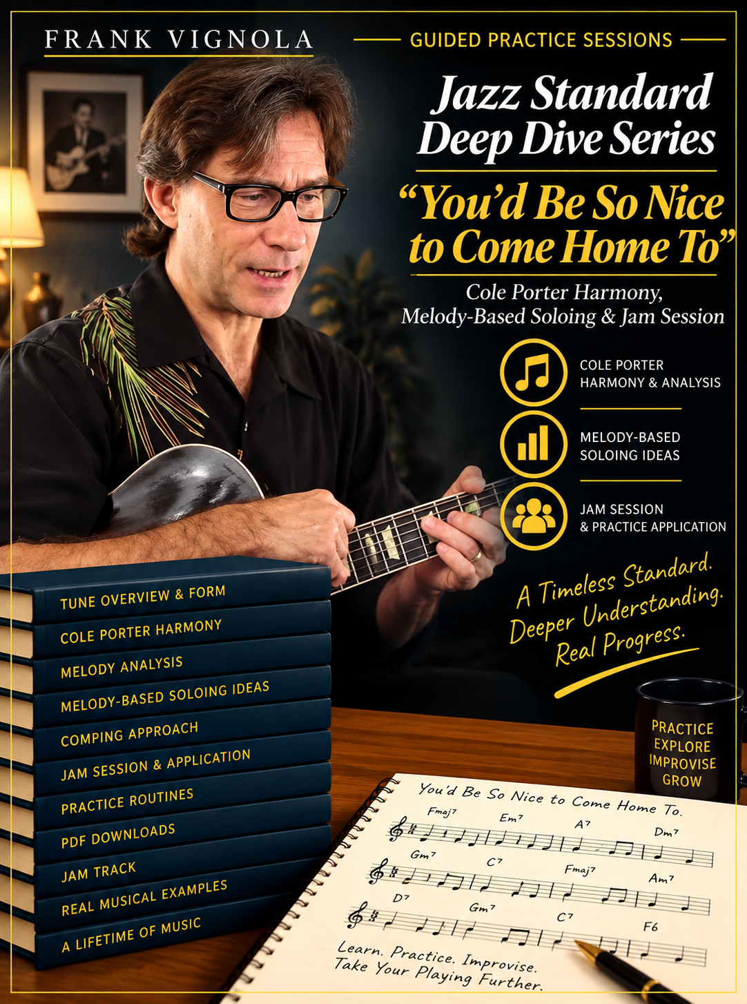 Guided Practice Sessions: Jazz Standard Deep Dive — “You’d Be So Nice to Come Home To” | Cole Porter Harmony, Melody-Based Soloing & Jam Session