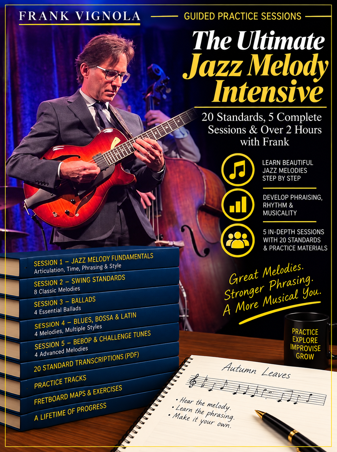Guided Practice Sessions: The Ultimate Jazz Melody Intensive | 20 Standards, 5 Complete Sessions & Over 2 Hours