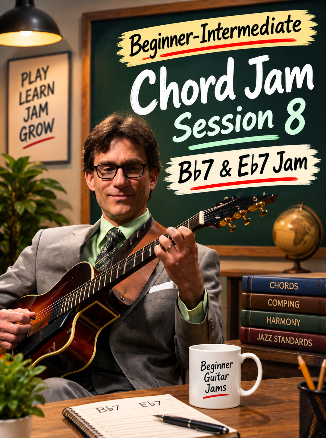 Beginner-Intermediate Chord Jam Session 8: B♭7 & E♭7 Jam