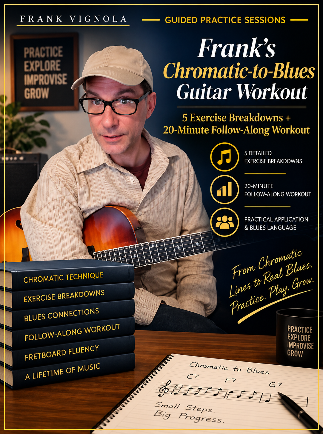Guided Practice Sessions: Chromatic-to-Blues Guitar Workout | 5 Exercises + 20-Minute Follow-Along