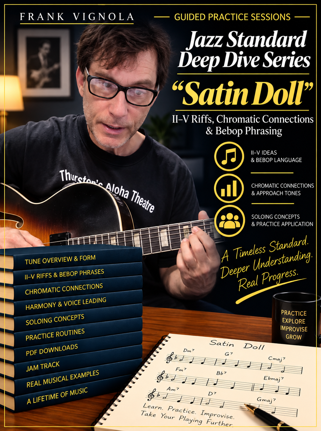 Guided Practice Sessions: Jazz Standard Deep Dive — “Satin Doll” | II–V Riffs, Chromatic Connections & Bebop Phrasing