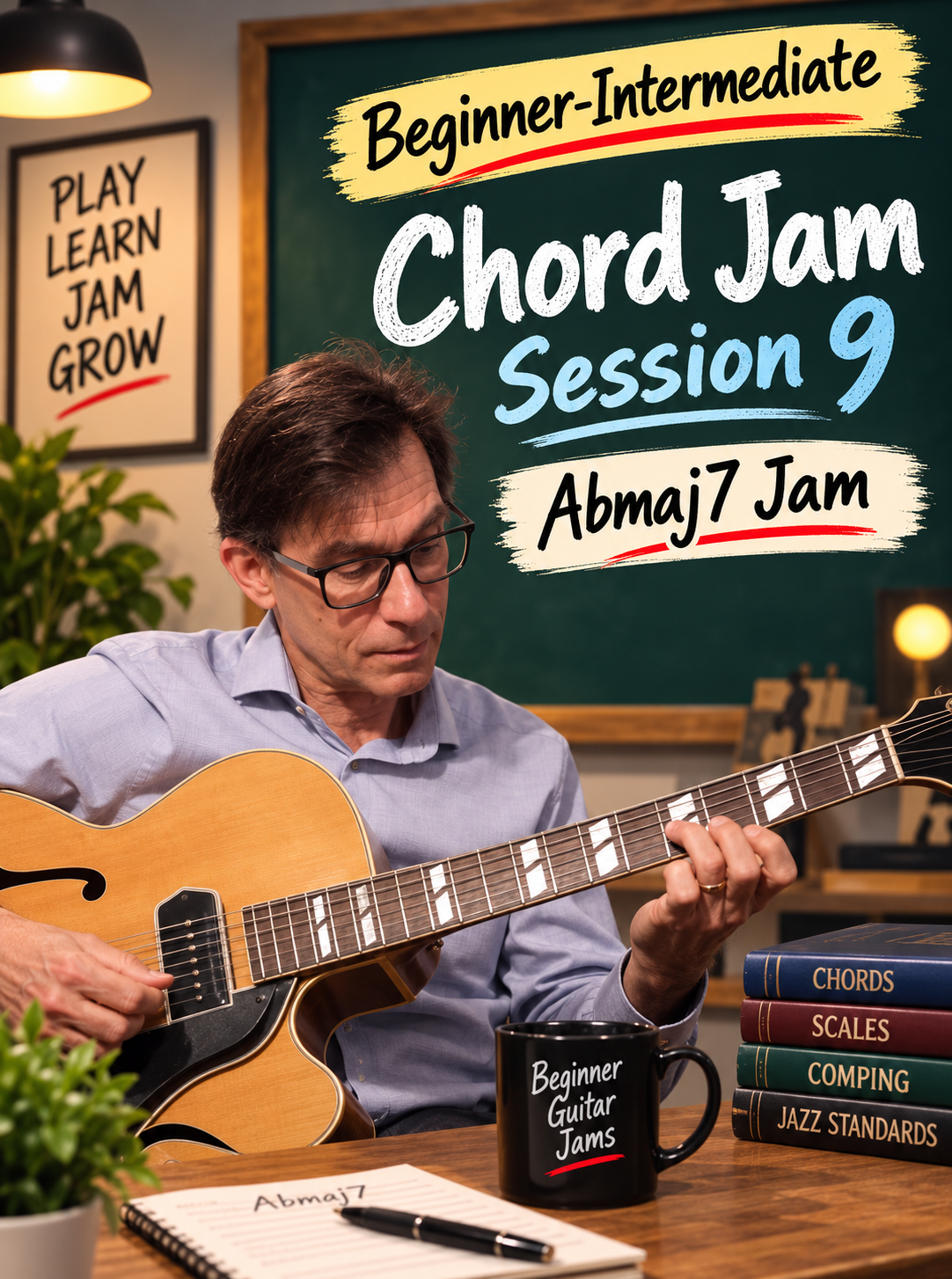 Beginner-Intermediate Chord Jam Session 9: A♭maj7 Jam