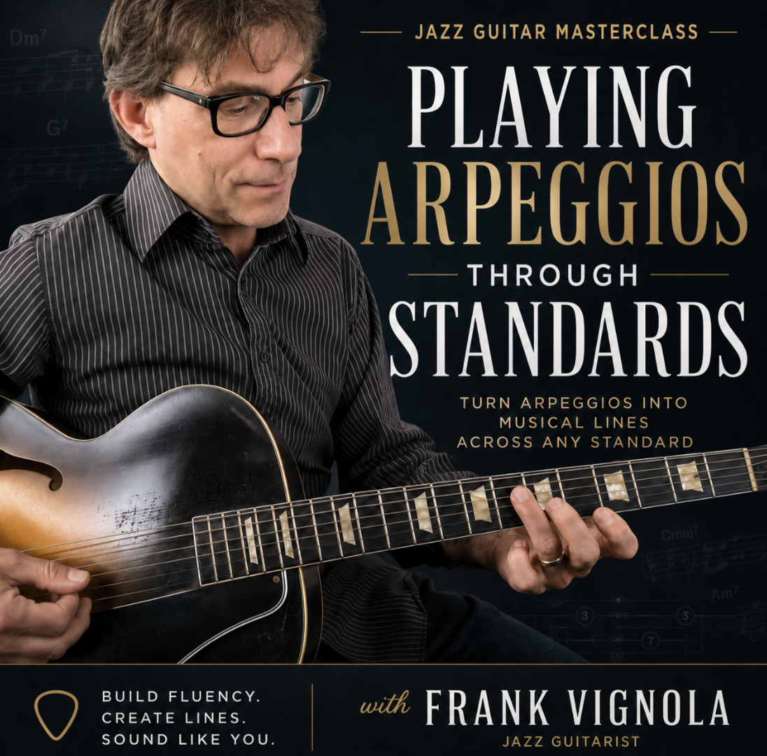 Playing Arpeggios Through Standards (June 11, 18, 25, July 2) Live Zoom @12pm EST.