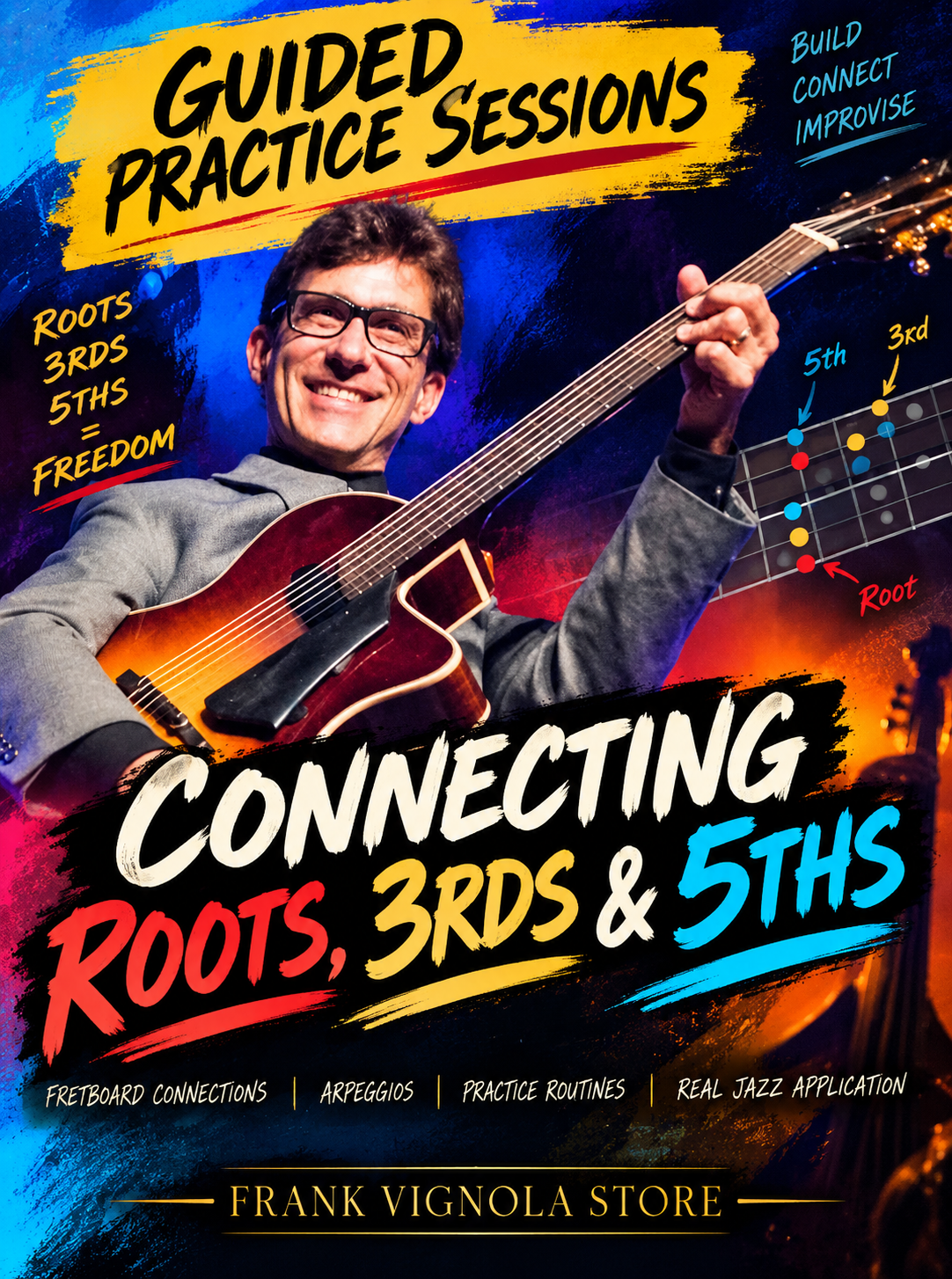 Guided Practice Sessions: Connecting Roots, 3rds & 5ths | Fretboard Connections, Arpeggios & Real Jazz Application