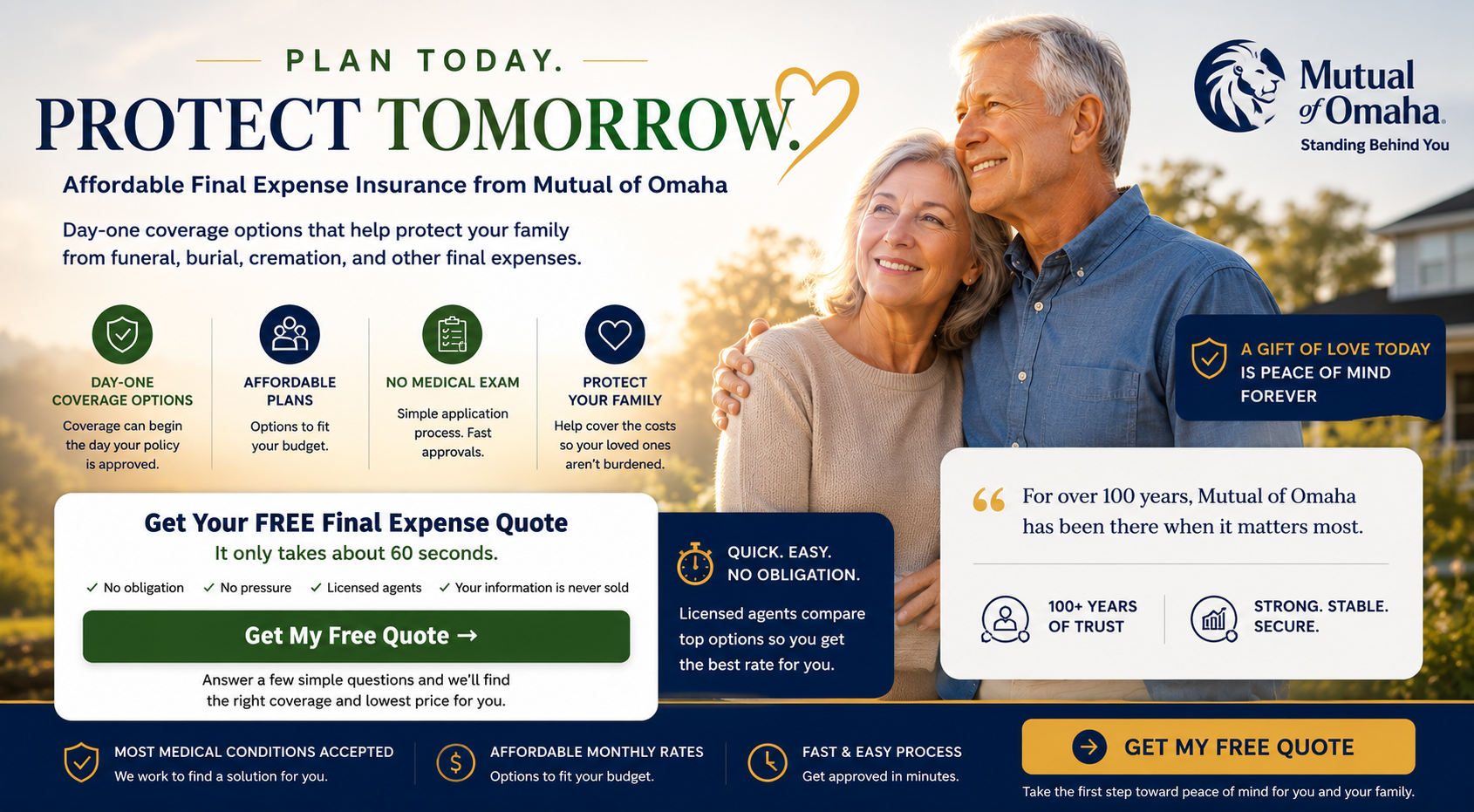 Affordable final expense insurance helping seniors protect their families from funeral, burial, cremation, and other final expenses.