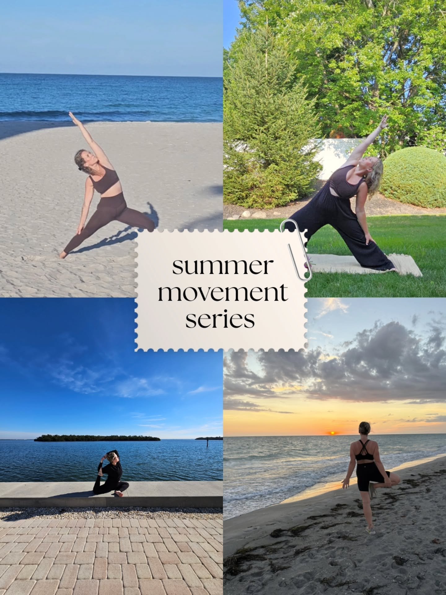 The Summer Movement Series is here! ☀️

Each Thursday morning we'll alternate between Sculpt and Vinyasa Yoga, creating a balance of strength, movement, flow, and restoration. Come for one class or save by joining me for the full series! Each class i