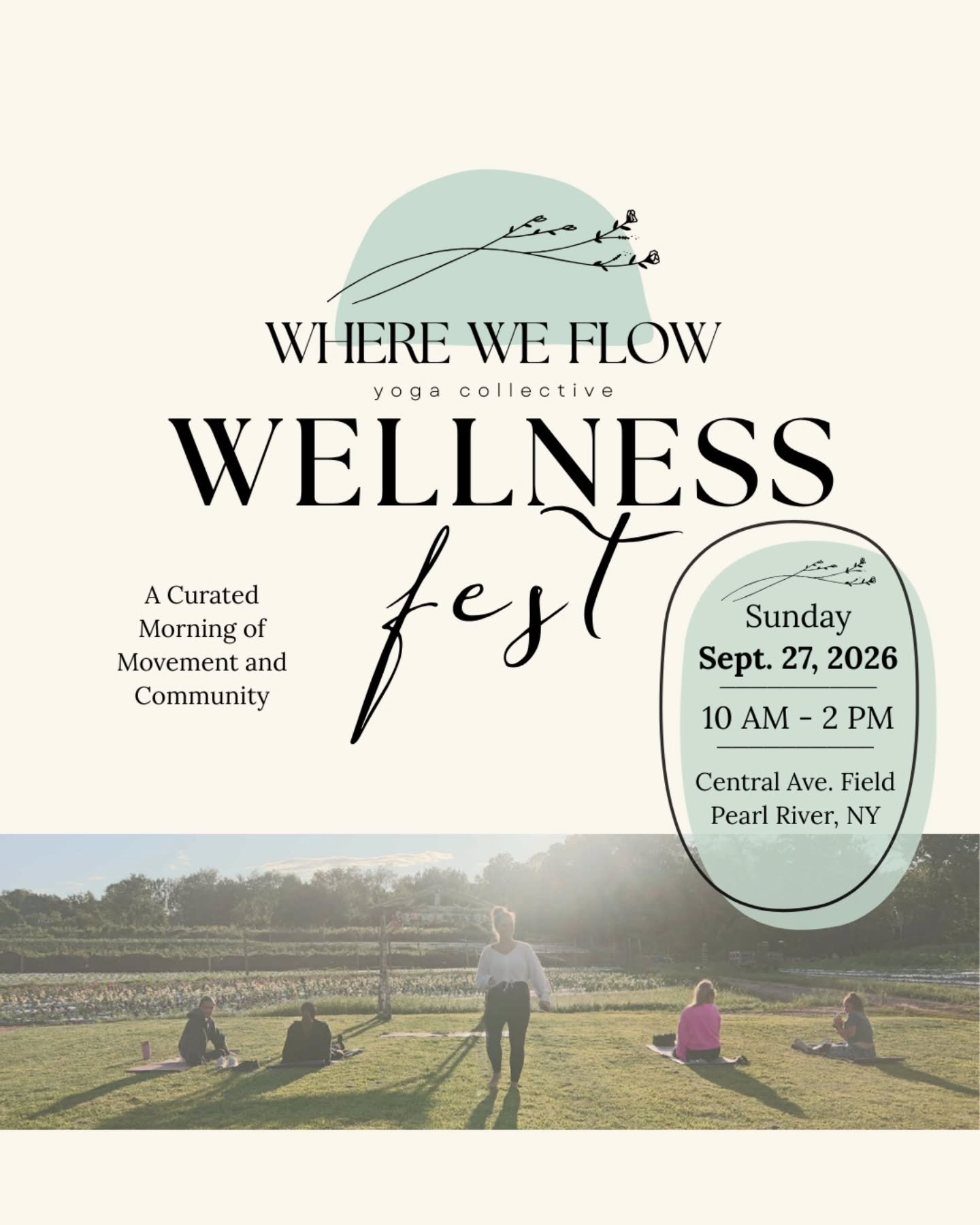 Come move, explore + connect with us 🌿

Wellness Fest | September 27 10a-2p | Pearl River, NY

Featuring @goodvibes__essentials / @nikkileote33 , @the_medi_bar , @fieldandforage_florals , @livelikechrisfoundation
Giveaways from @lululemon , @eclipse