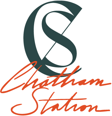 Logo with a stylized letter C and S, the words 'Chatham Station' written in orange script.