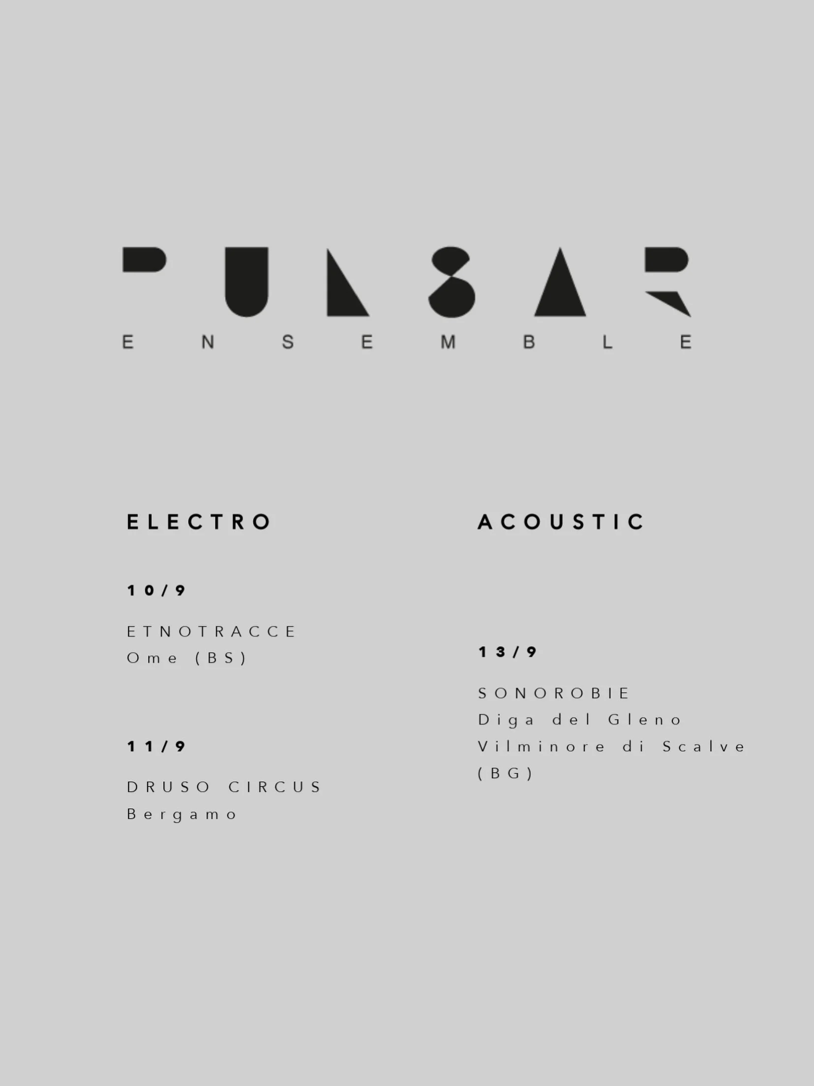 September Tour Dates 🥁

Sept 10 &bull; @etnotracce, Ome (BS) &ndash; 21:00
Sept 11 &bull; @drusobg, Bergamo &ndash; 22:00
Sept 13 &bull; @sonorobie_official - Diga del Gleno, Vilminore di Scalve (BG) &ndash; 14:00

Ciao!