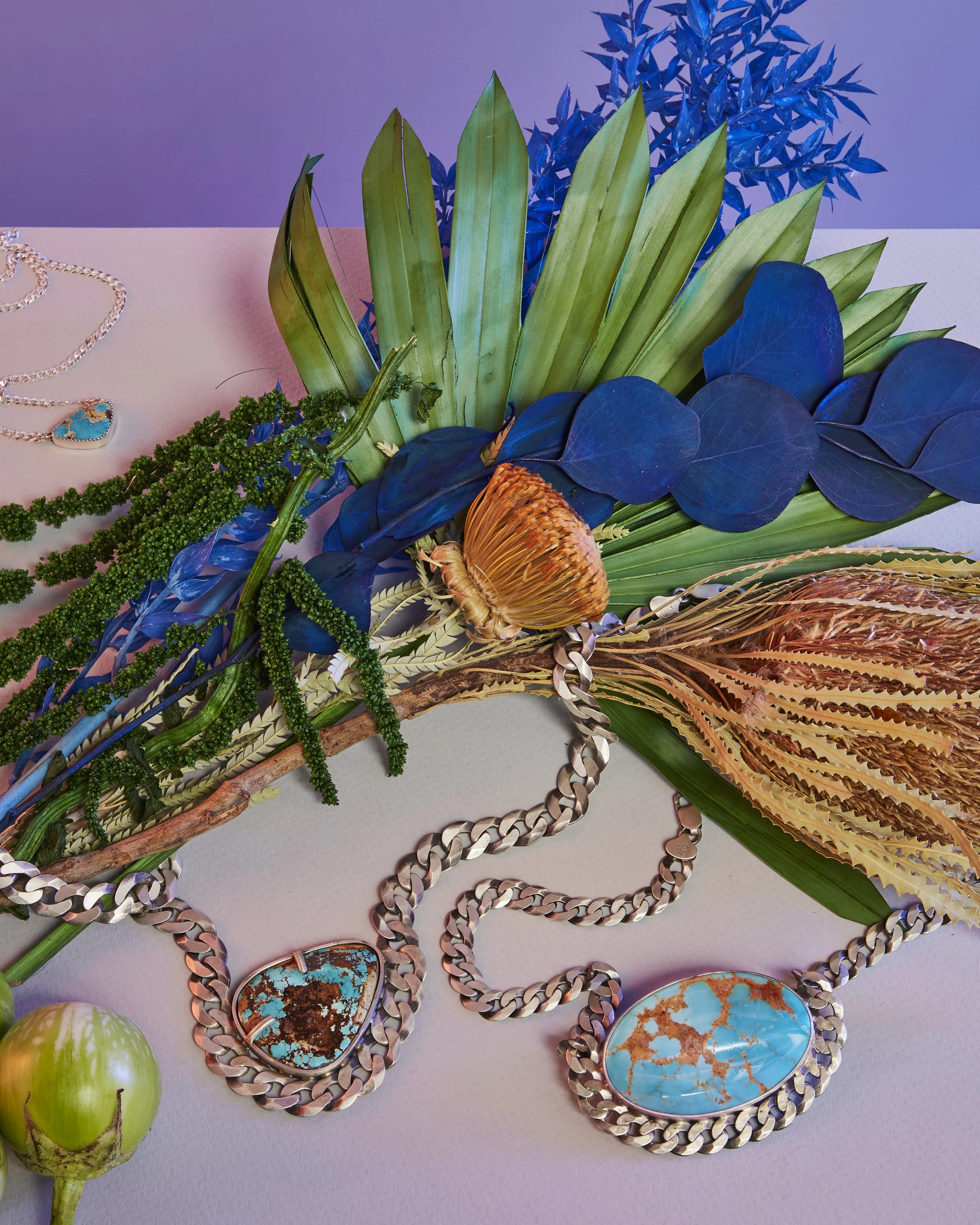 photography turquoise jewelry dried floral