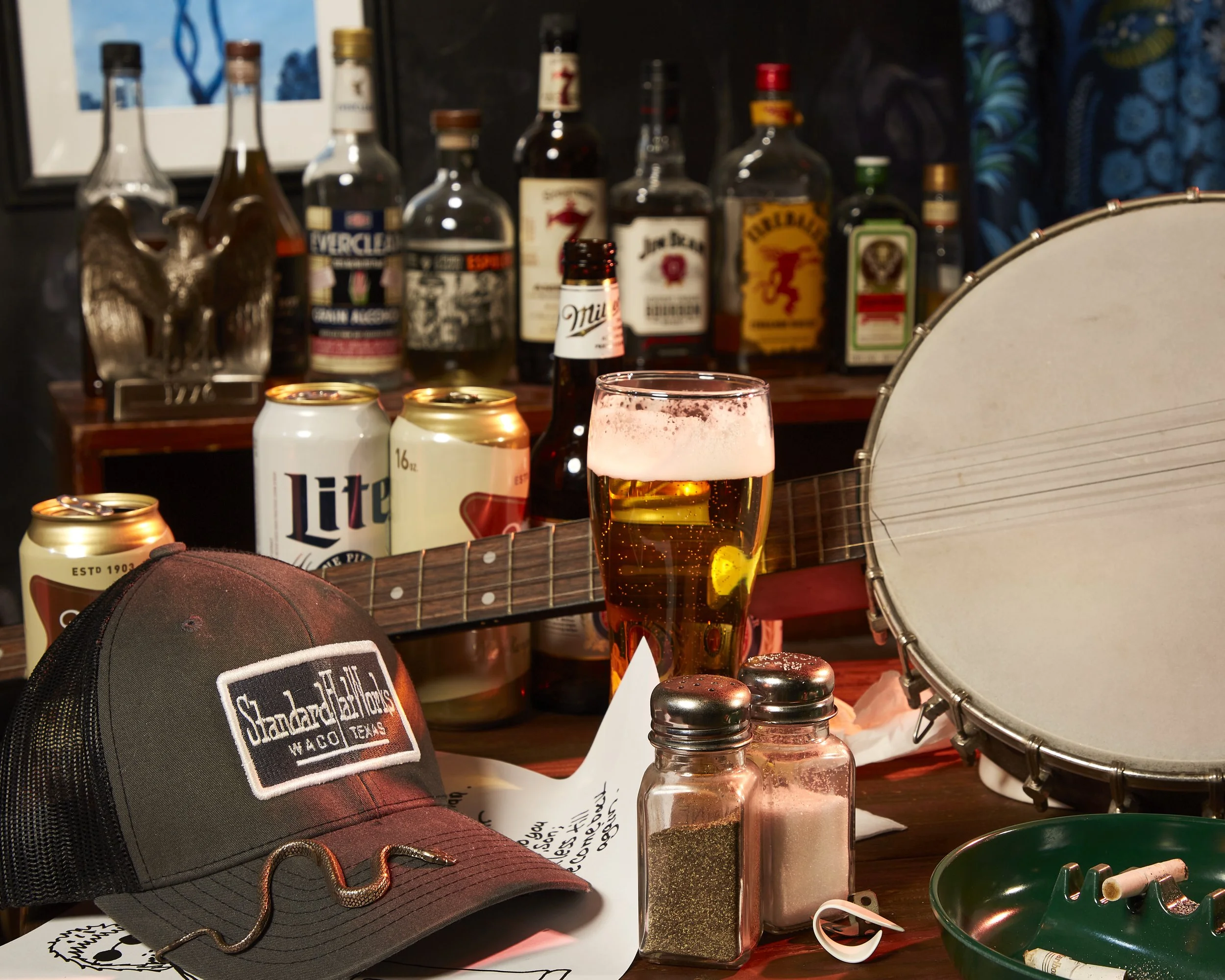 image music bar banjo country trucker hat