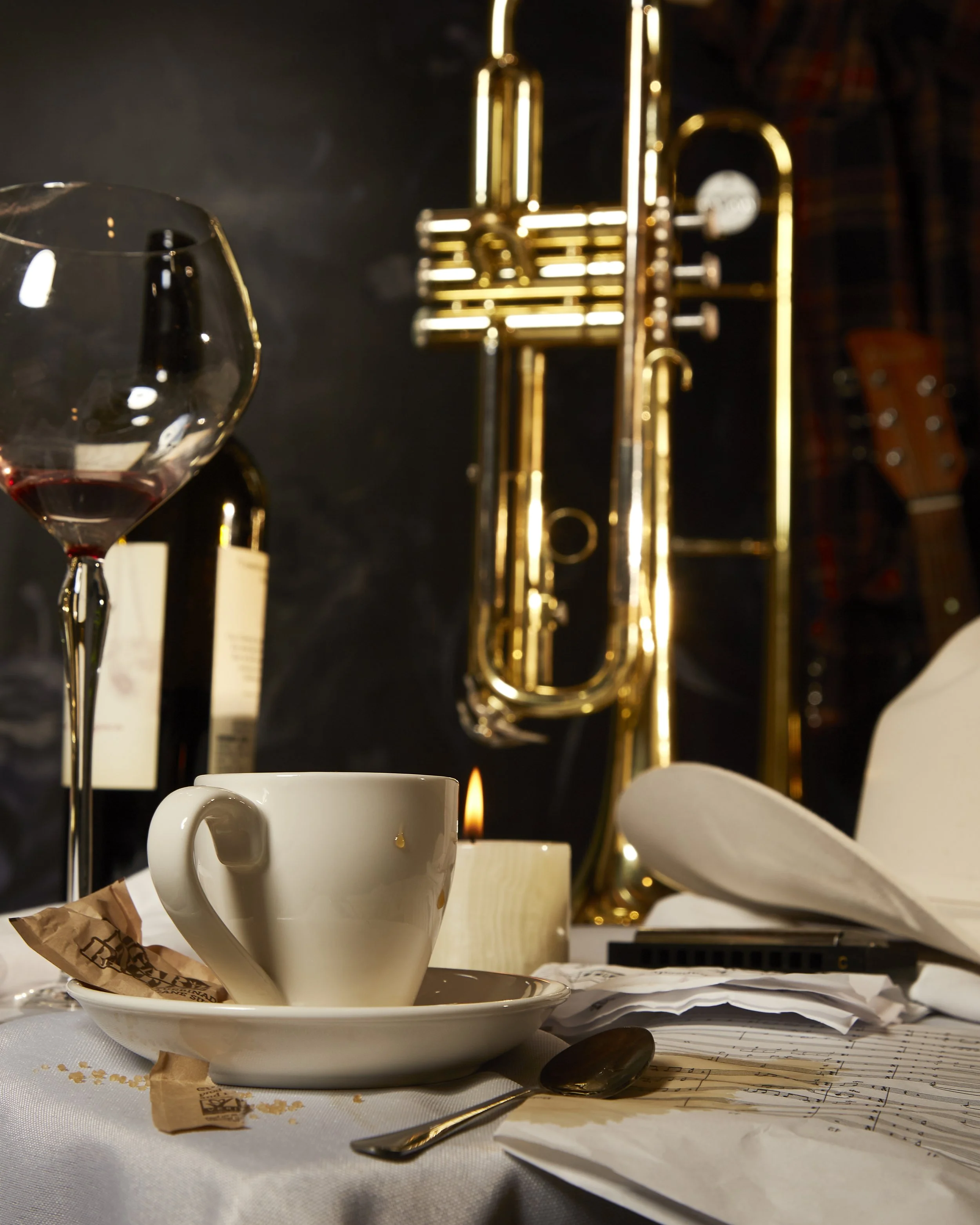 trumpet band country cowboy hat coffee wine fine dining